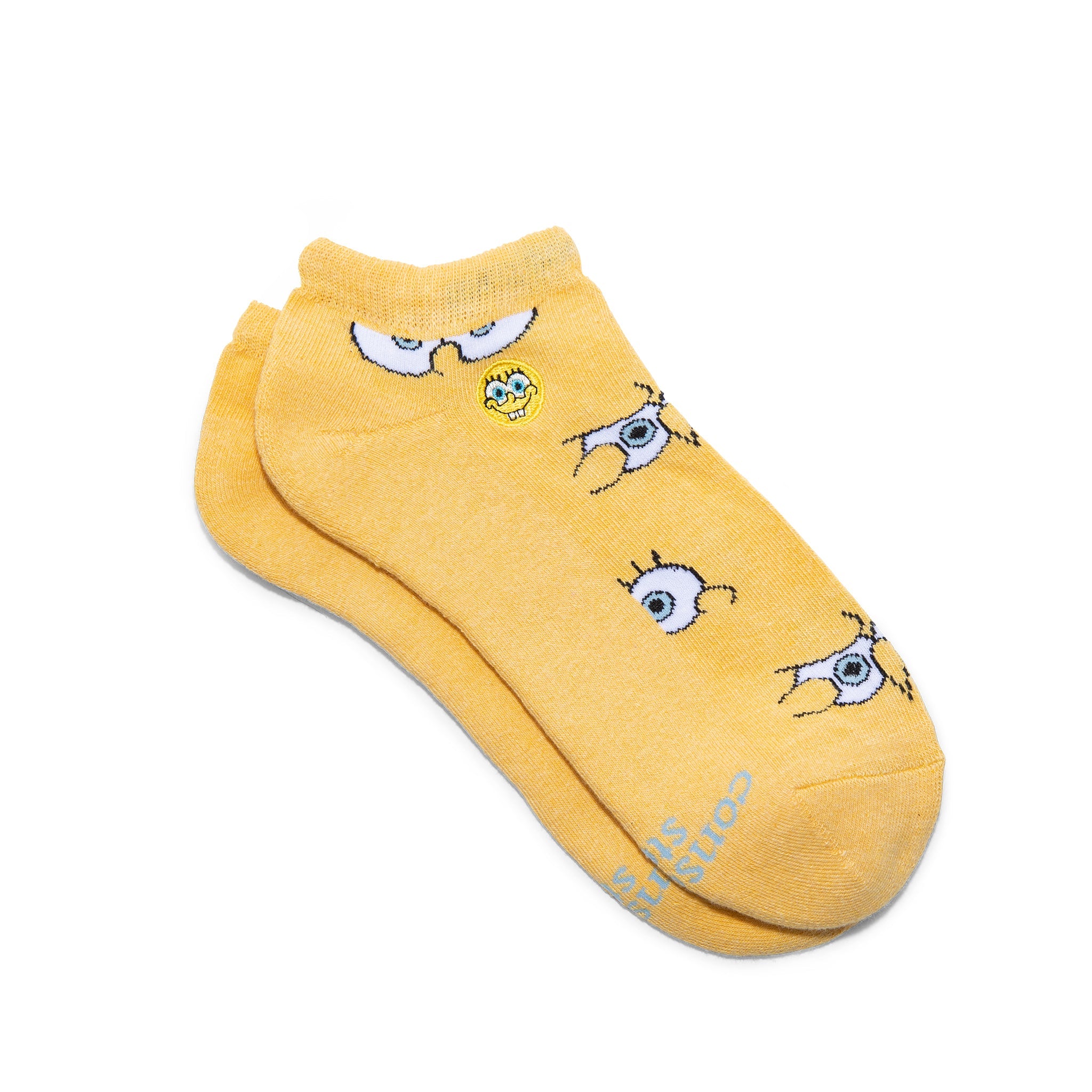 SpongeBob Socks by Conscious Step — yellow organic cotton ankle socks, Protect Oceans