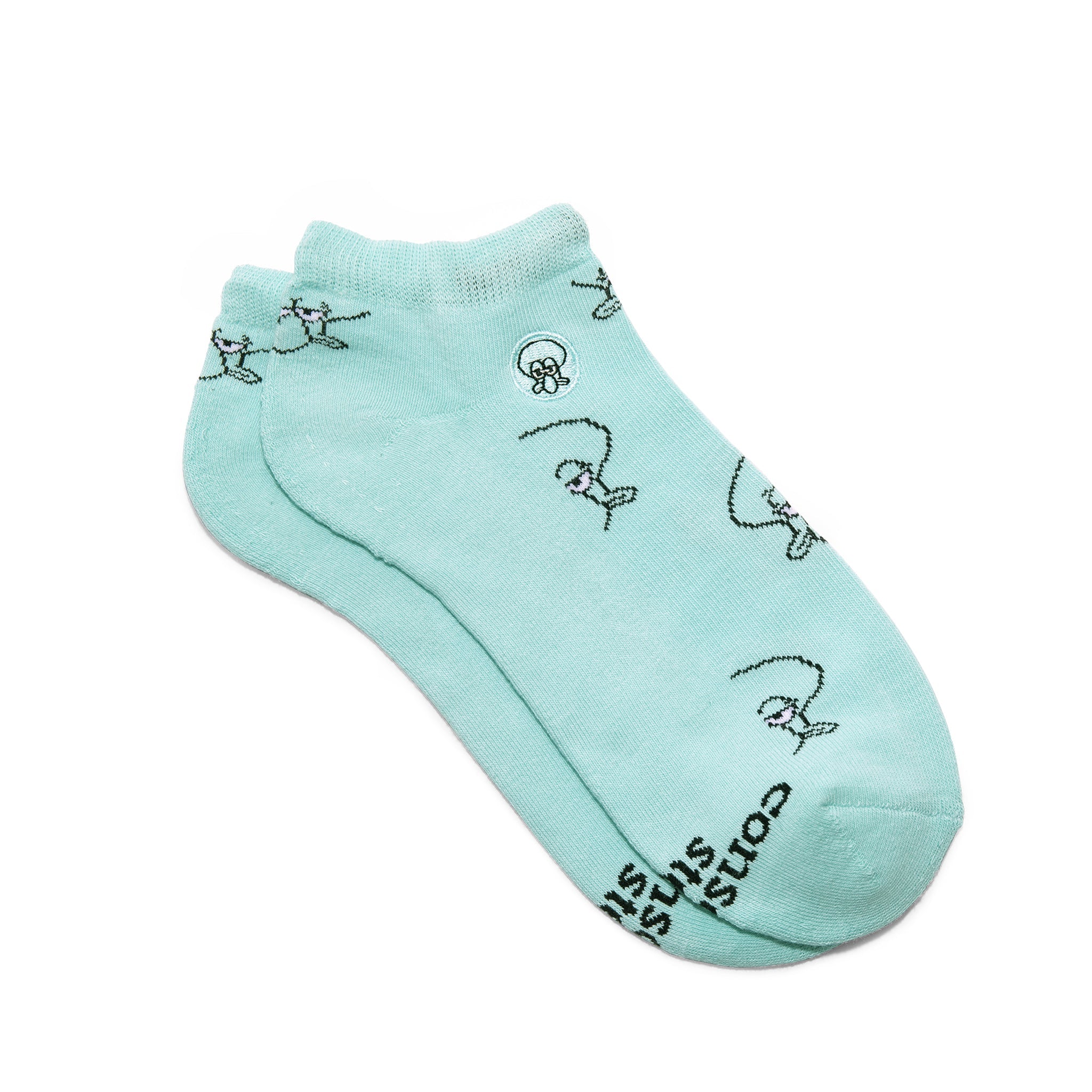 Squidward Socks by Conscious Step — teal organic cotton ankle socks, Protect Oceans