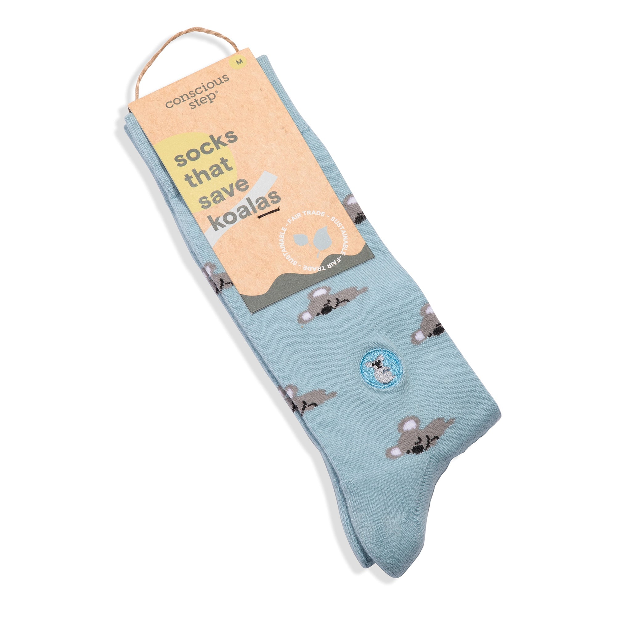 Sleeping-koala organic cotton crew socks — Conscious Step