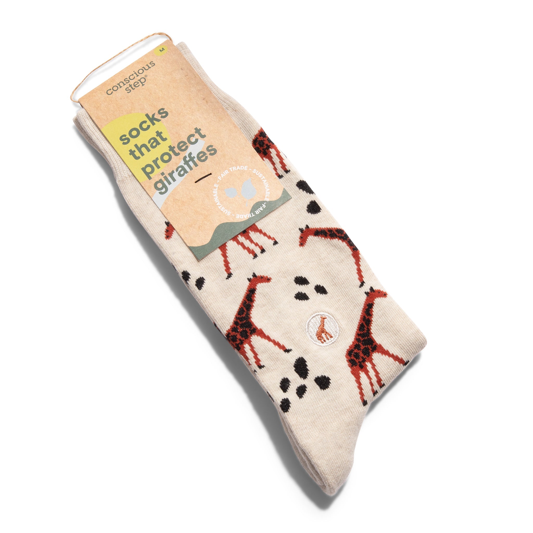 Savanna giraffe organic cotton crew socks — Conscious Step