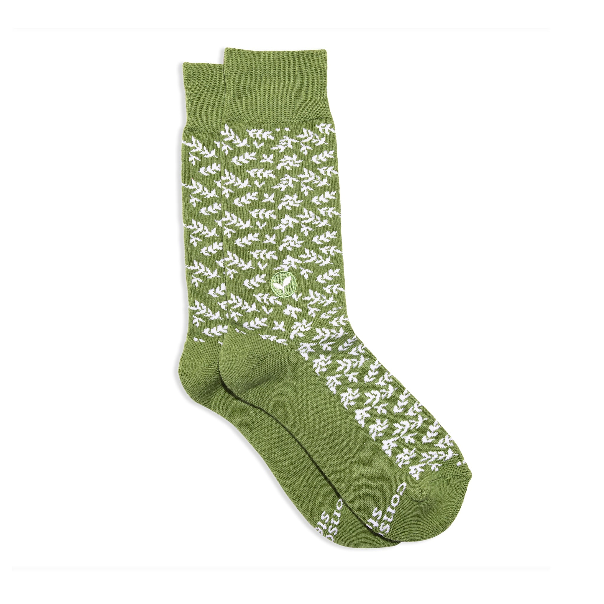 Socks that Plant Trees by Conscious Step — green and white sprout organic cotton crew socks