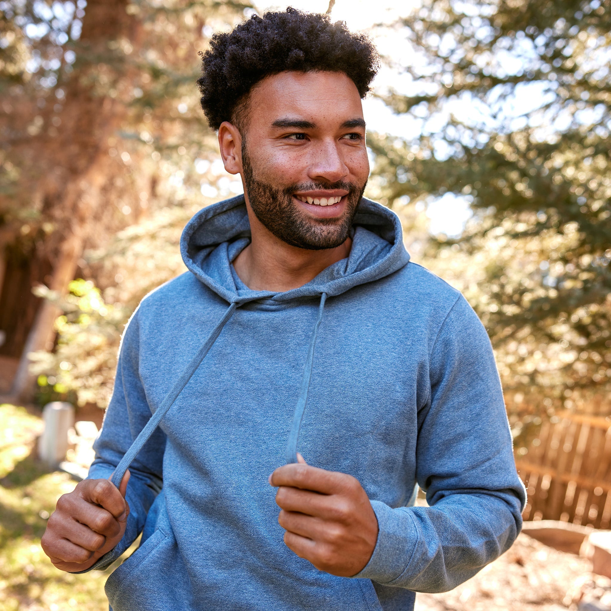Support Mental Health hoodie in denim blue by Conscious Step — organic cotton