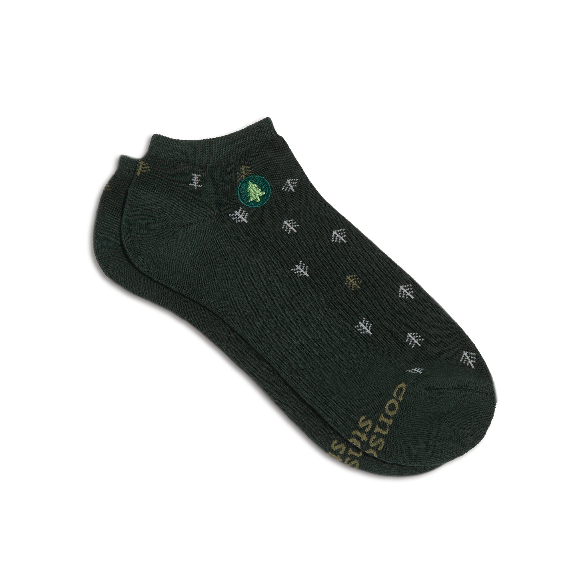 Socks that Plant Trees by Conscious Step — dark green forest organic cotton ankle socks