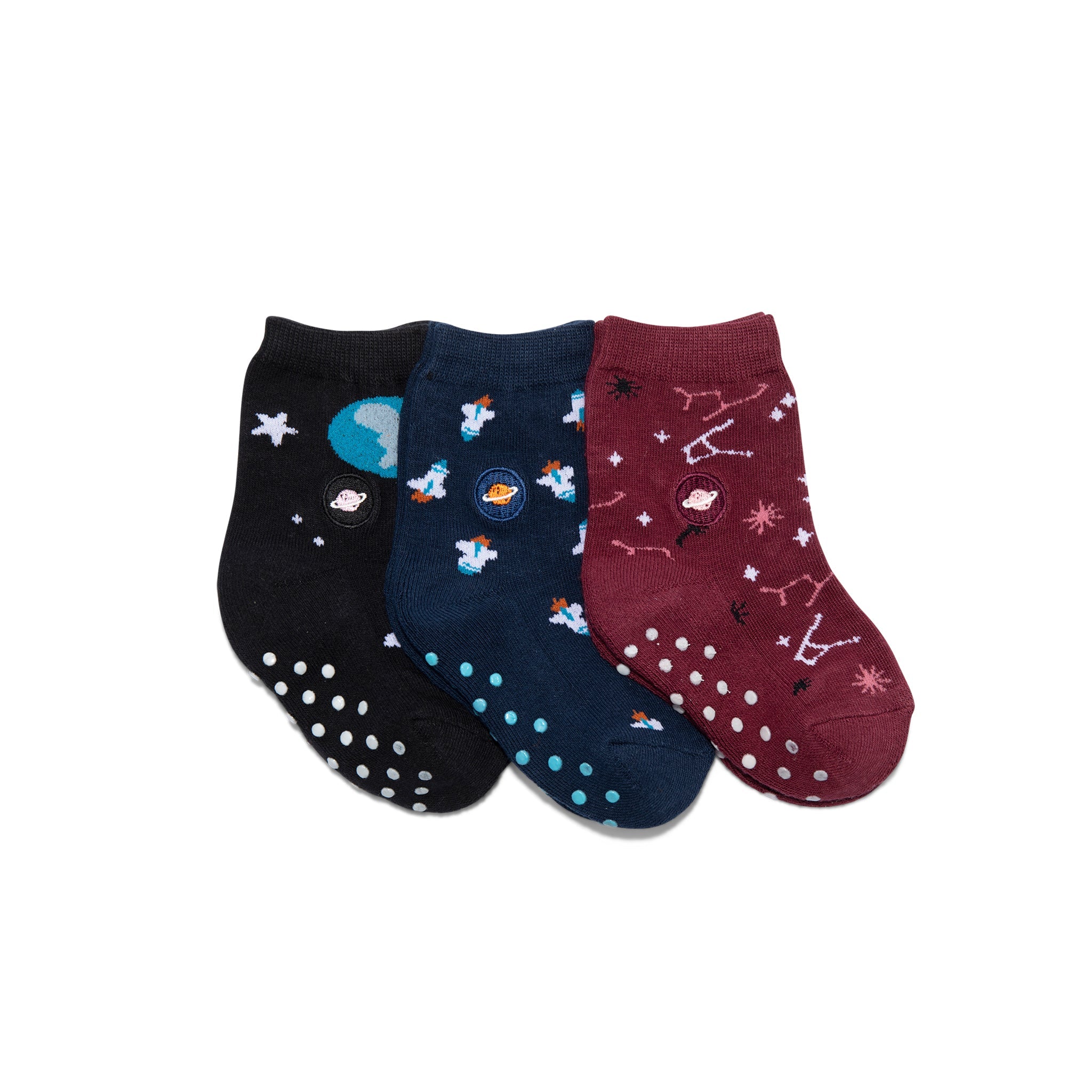 Kids Socks that Support Space Exploration gift box — organic cotton kids' socks: rocket, constellation & galaxy