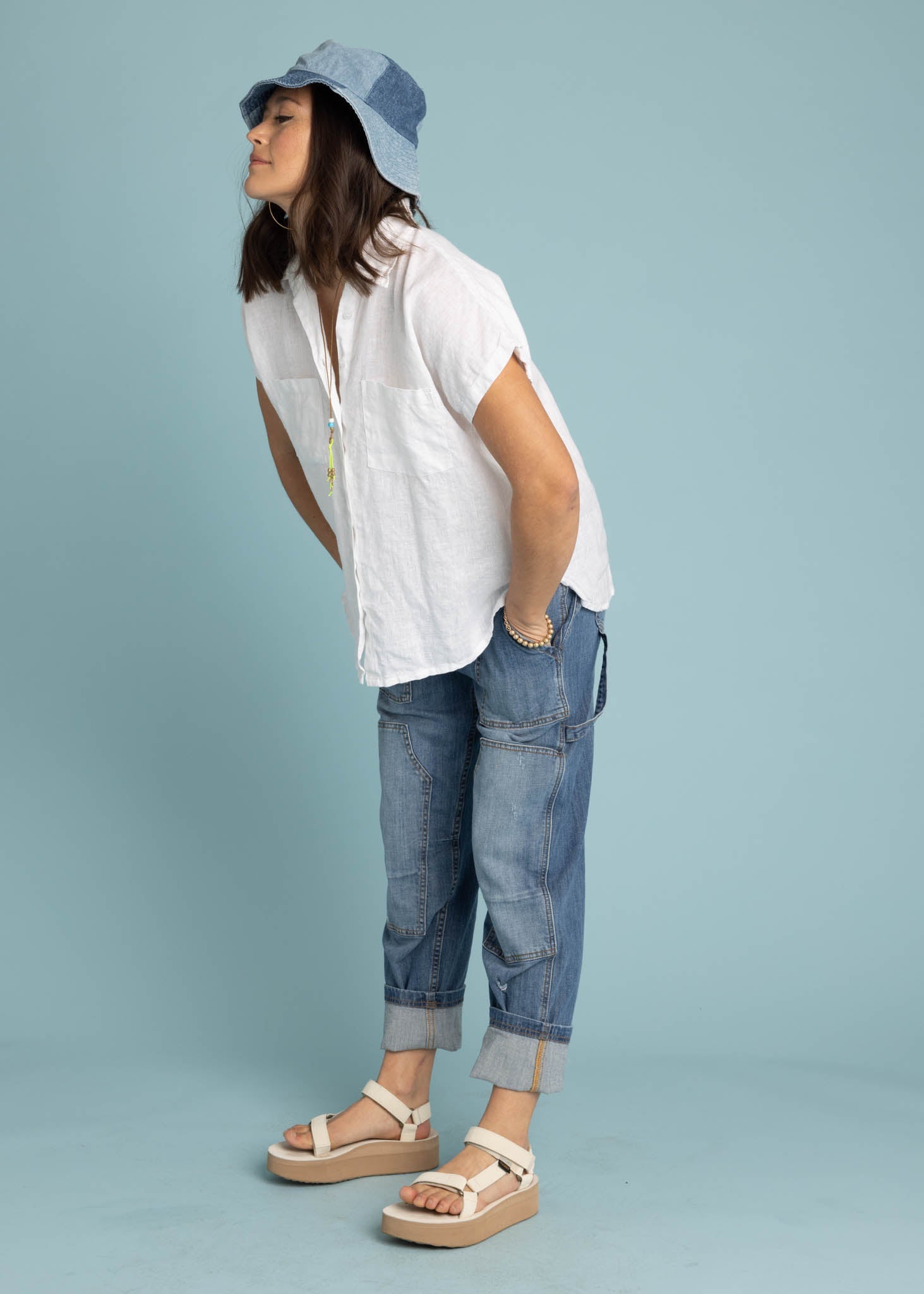 Good Boyfriend Linen Short Sleeve Shirt - Creme White