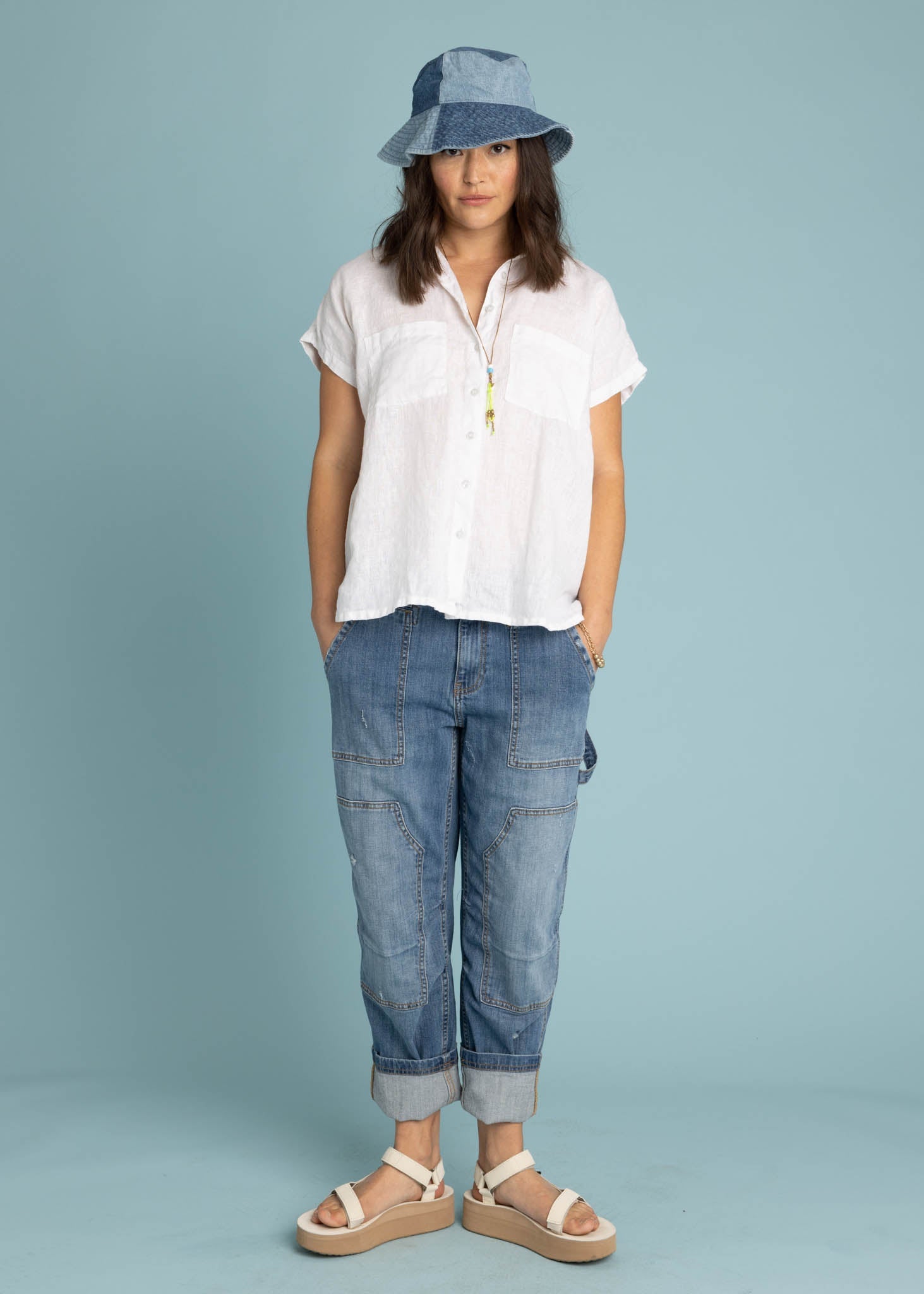 Good Boyfriend Linen Short Sleeve Shirt - Creme White