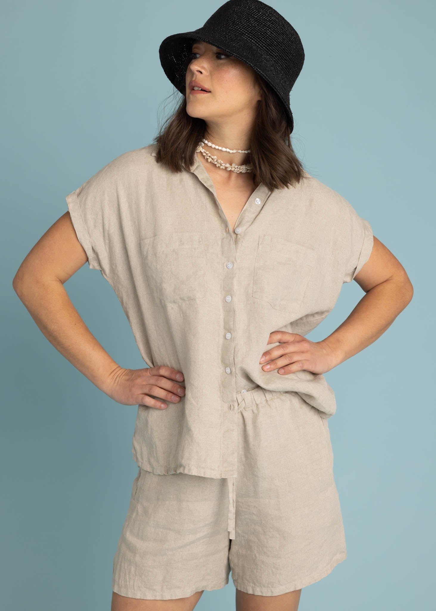 Good Boyfriend Linen Short Sleeve Shirt - Natural Flax