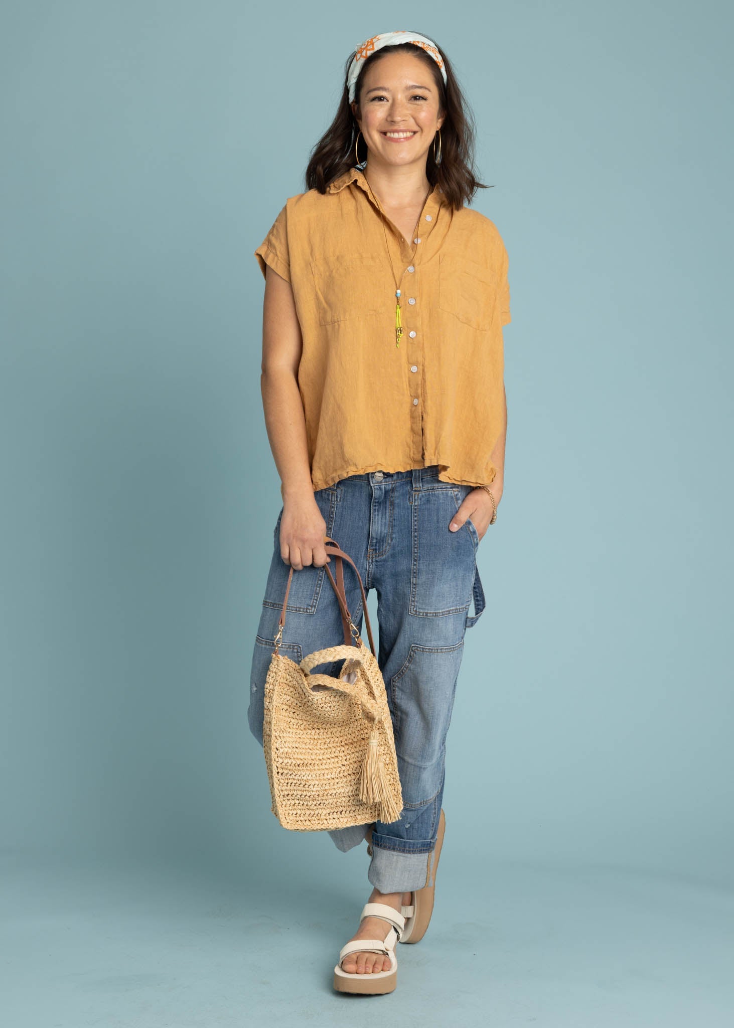 Good Boyfriend Linen Short Sleeve Shirt - Baked Clay