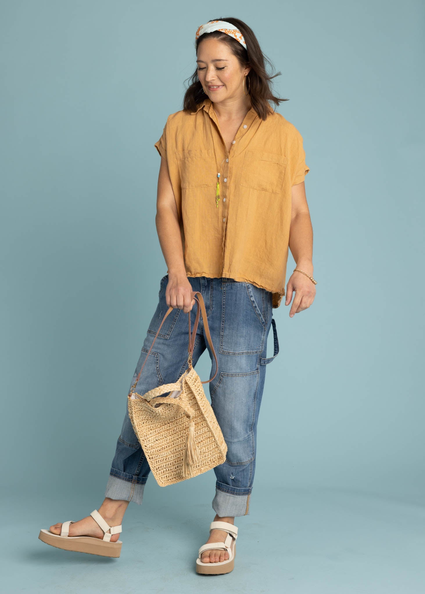 Good Boyfriend Linen Short Sleeve Shirt - Baked Clay