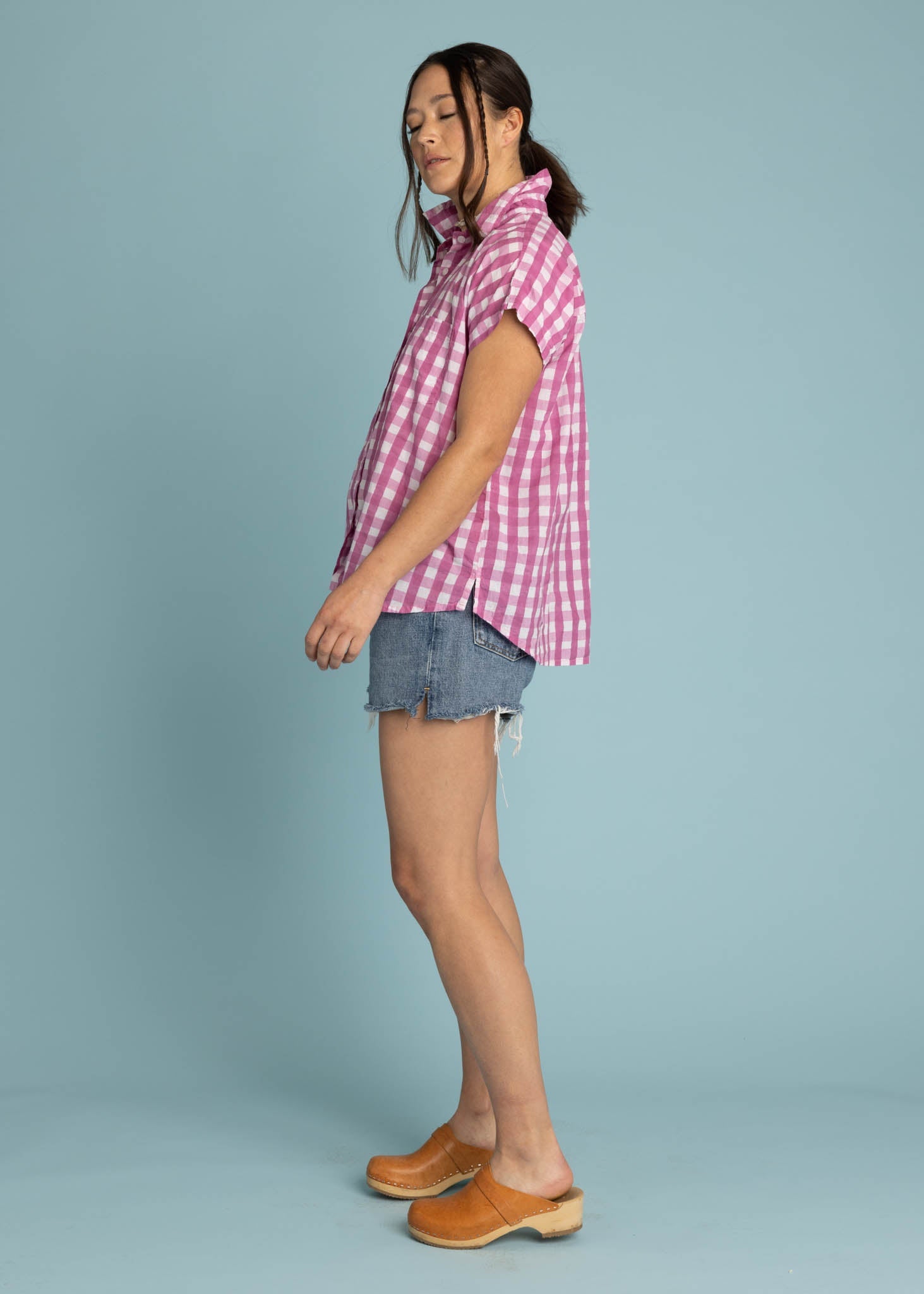 Good Boyfriend Short Sleeve Shirt Gingham Picnic - Dahlia