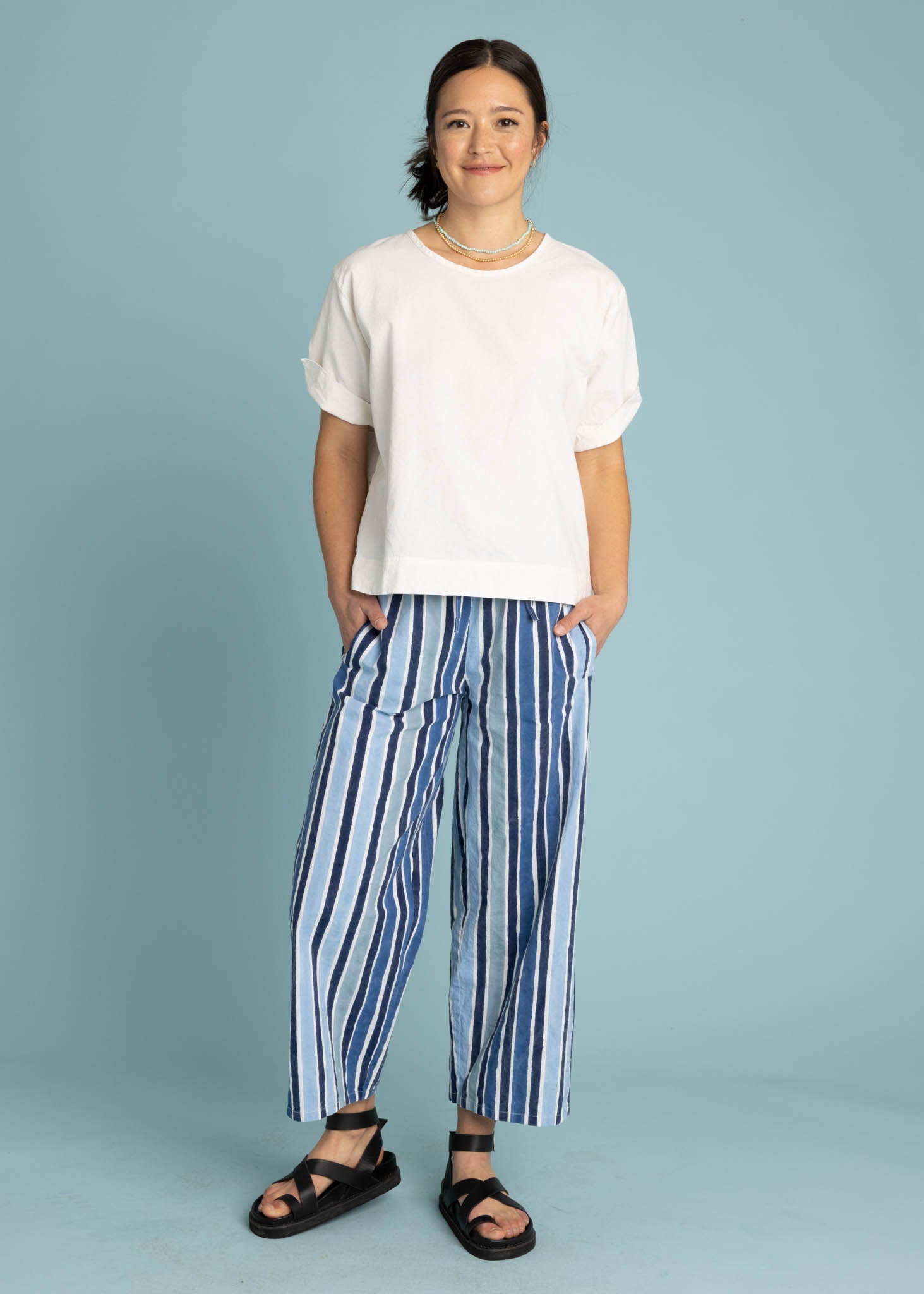 Mare Boxy Cropped Shirt - Linen White
