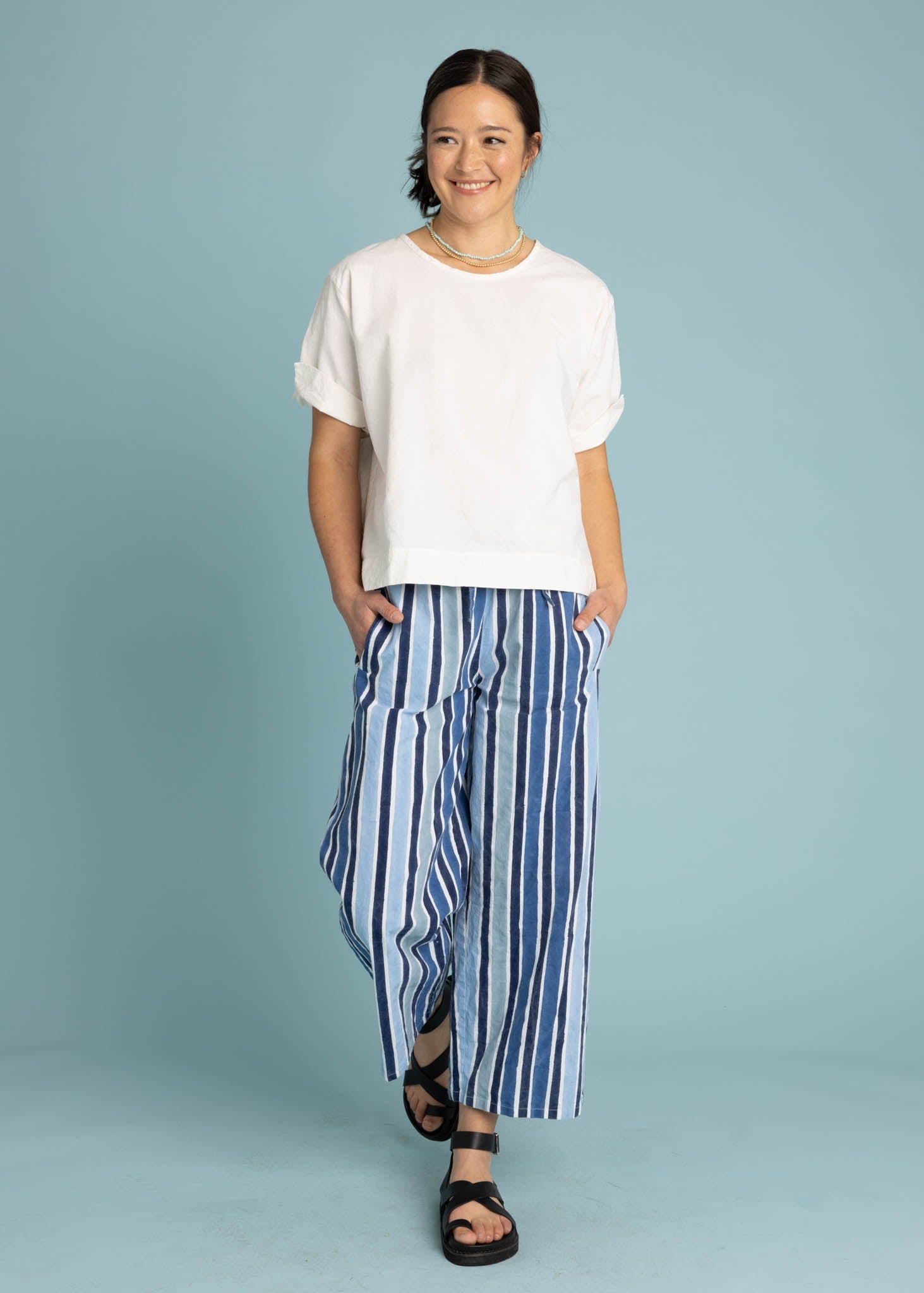 Mare Boxy Cropped Shirt - Linen White