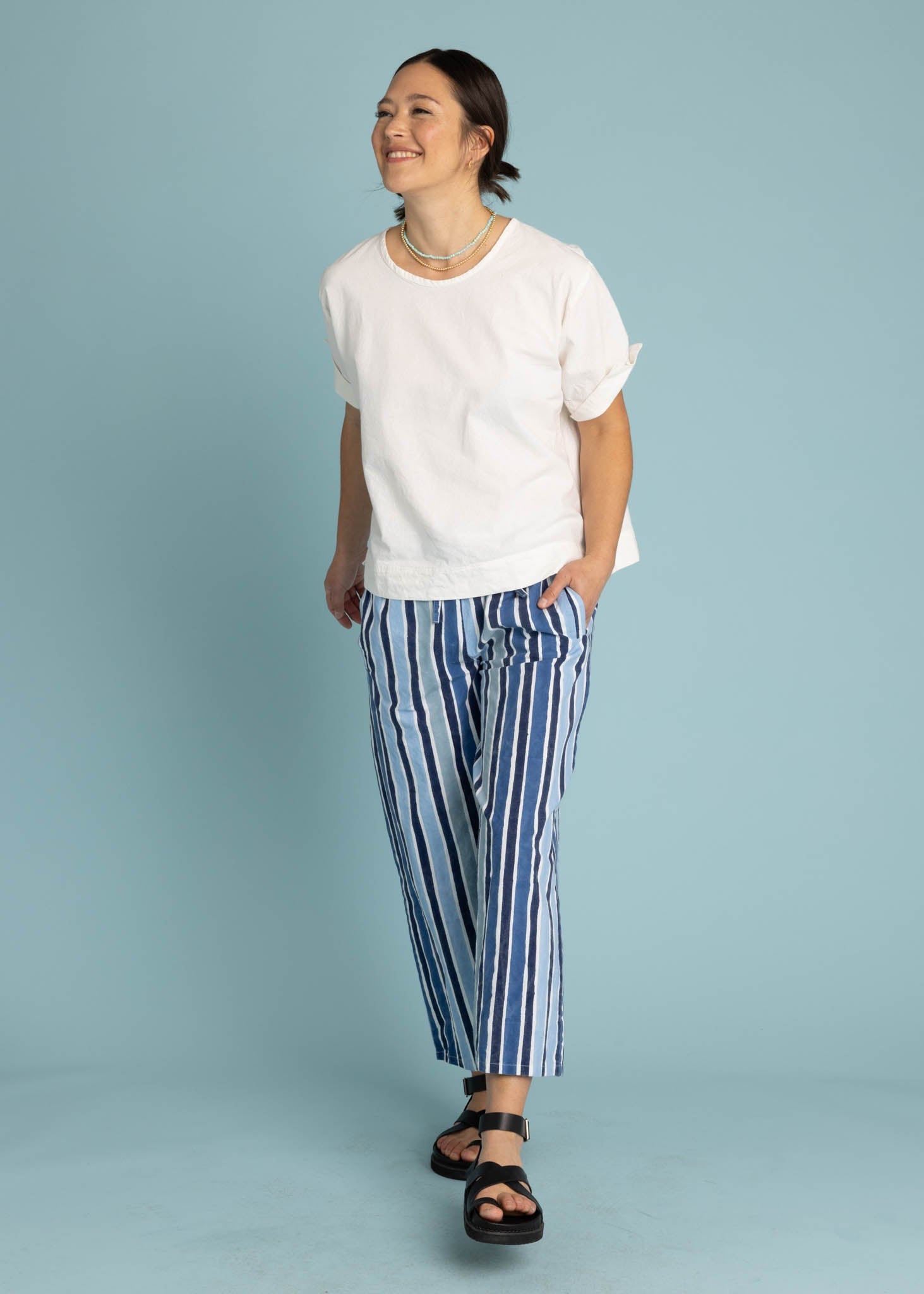 Mare Boxy Cropped Shirt - Linen White