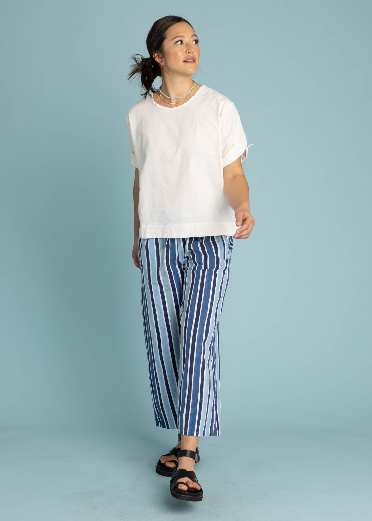 Mare Boxy Cropped Shirt - Linen White