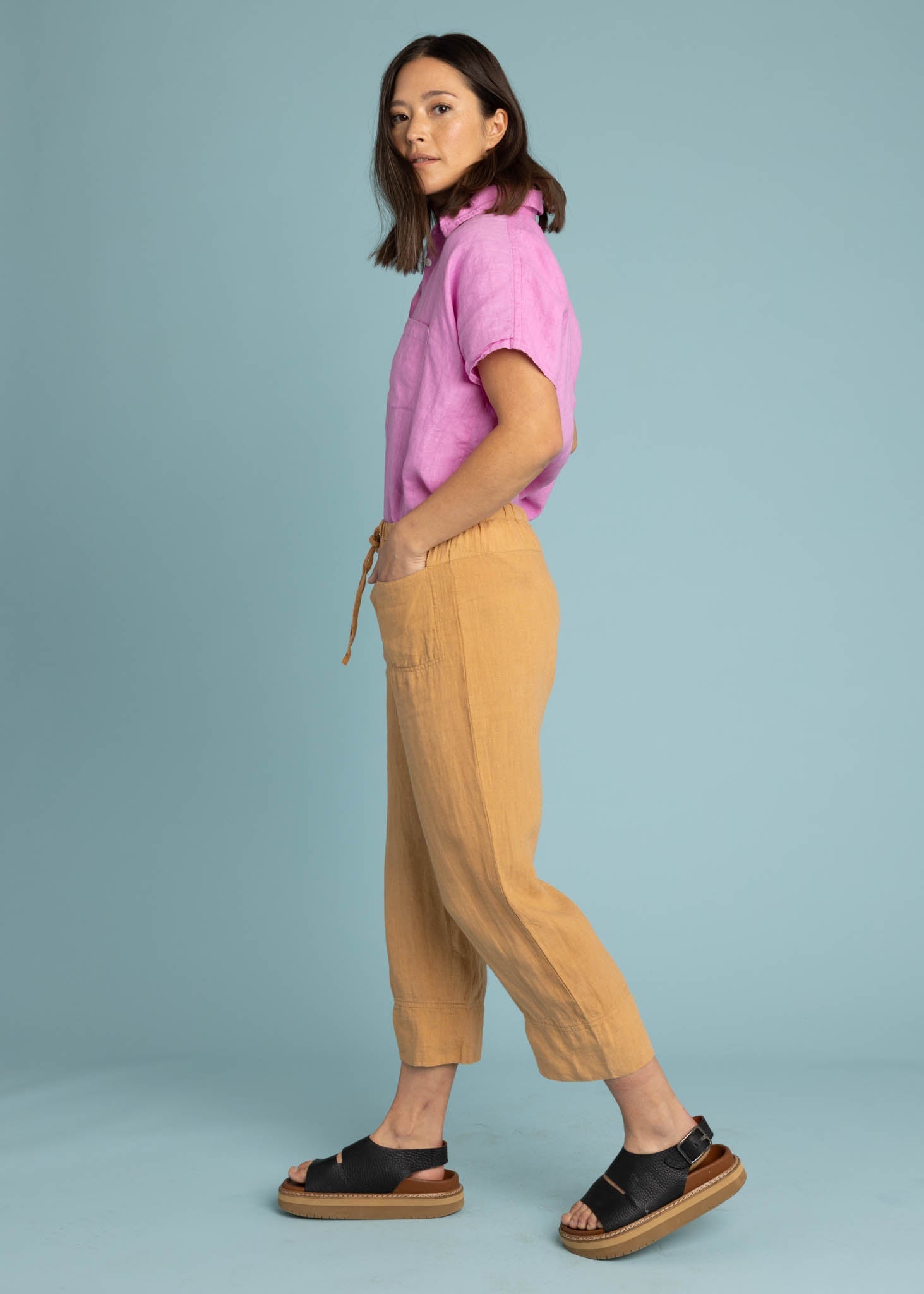Marina Pant - Linen Baked Clay