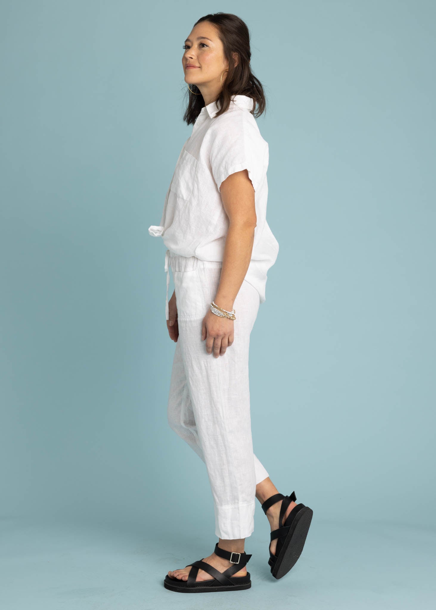 Marina Pant - Linen Creme White