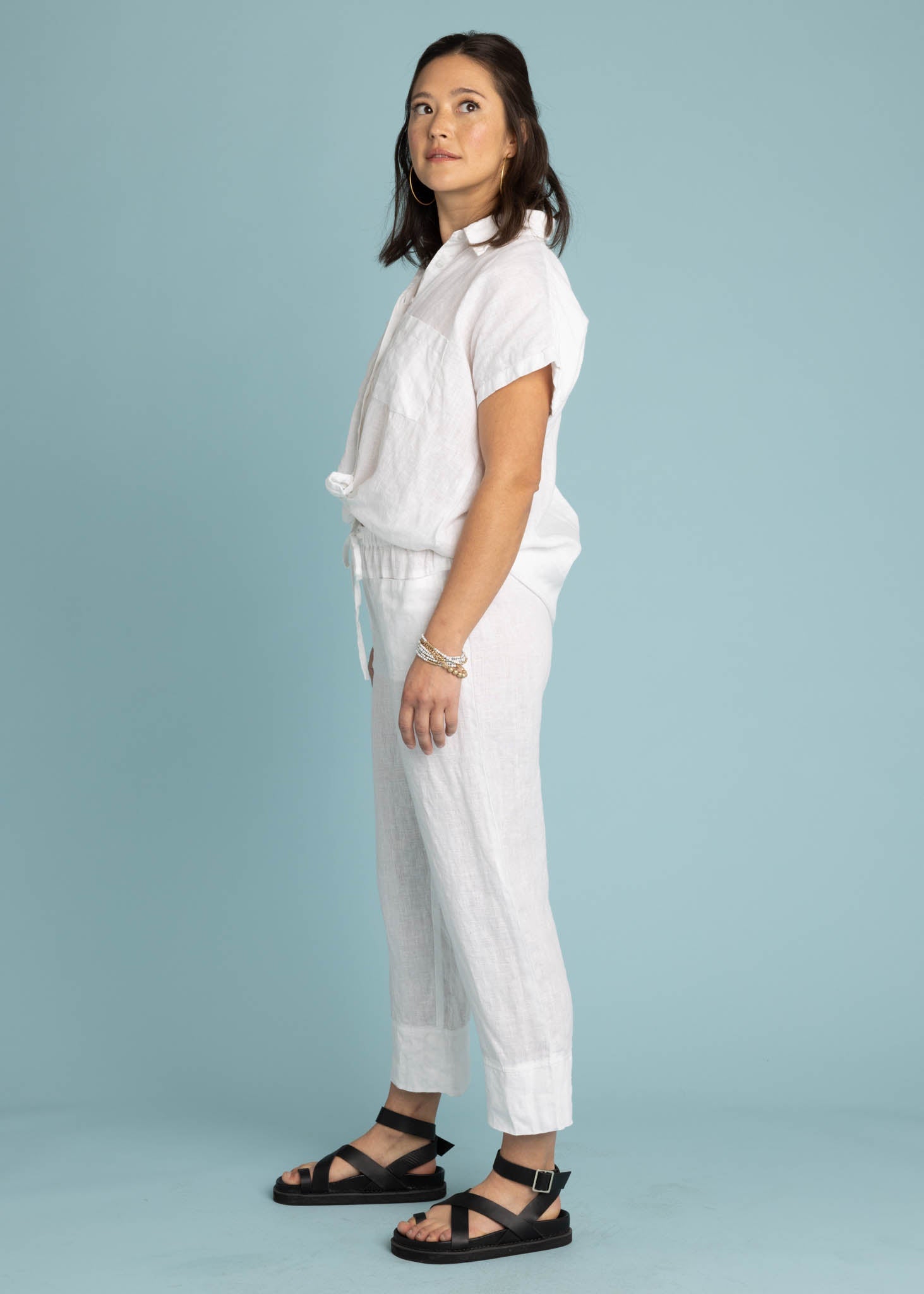 Marina Pant - Linen Creme White