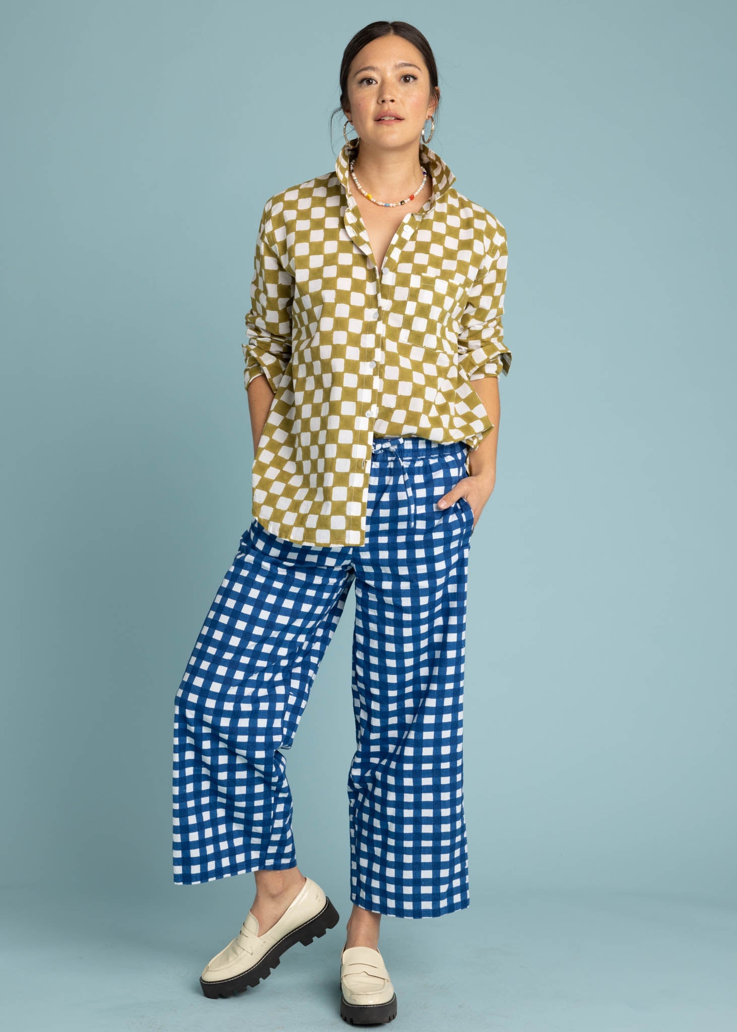 Shore Pant - Gingham Picnic Coastal Blue
