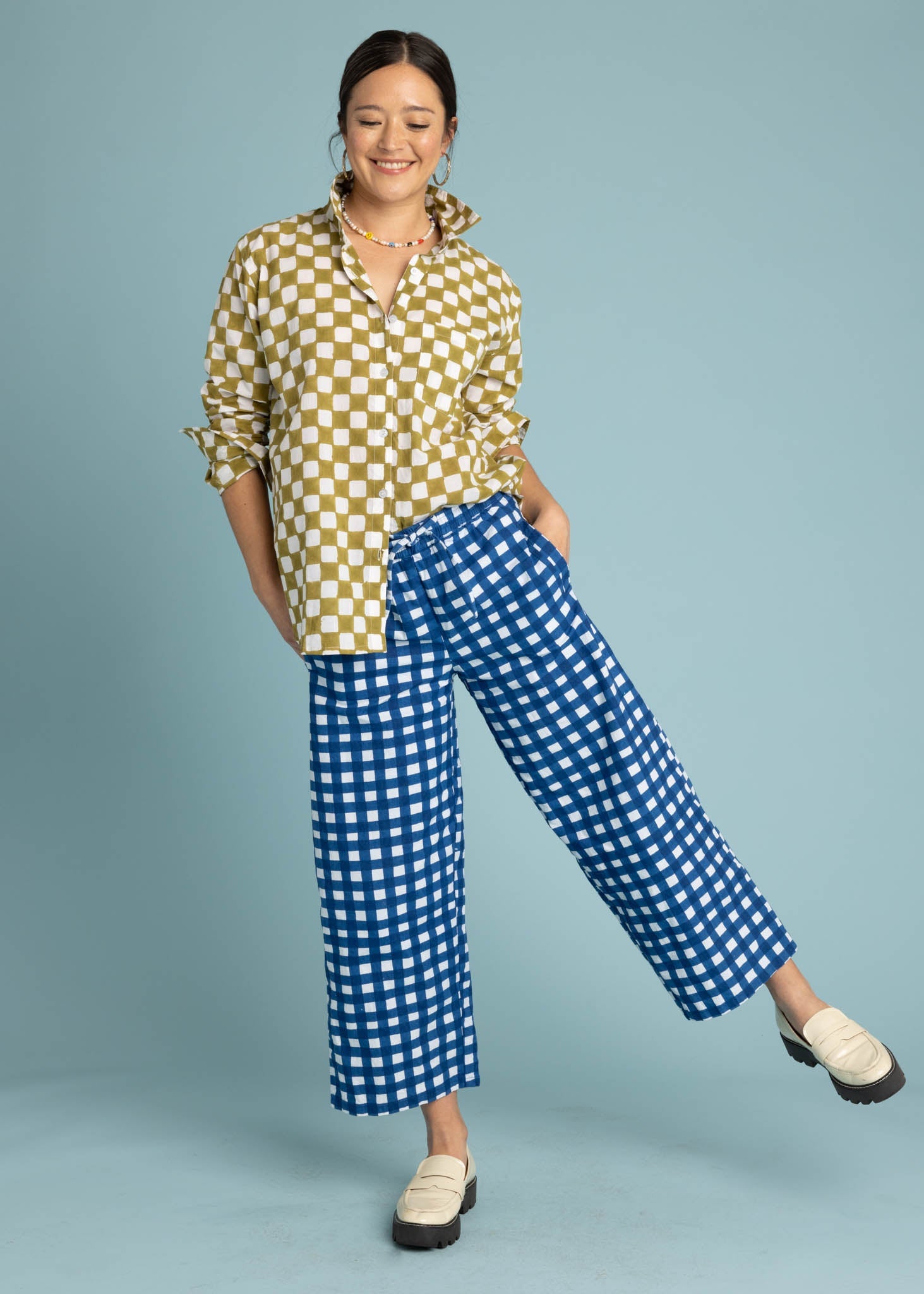 Shore Pant - Gingham Picnic Coastal Blue