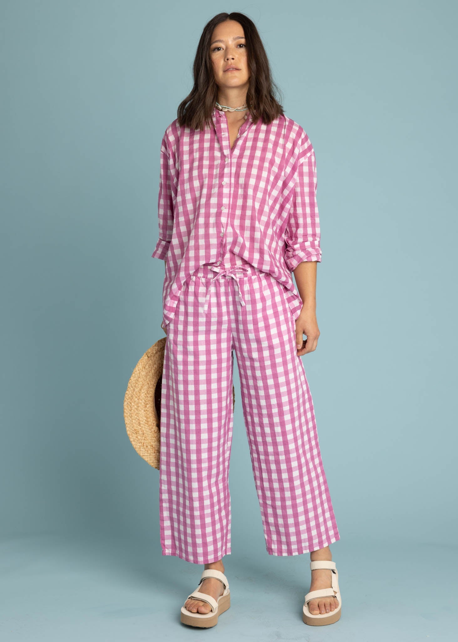 Shore Pant - Gingham Picnic Dahlia