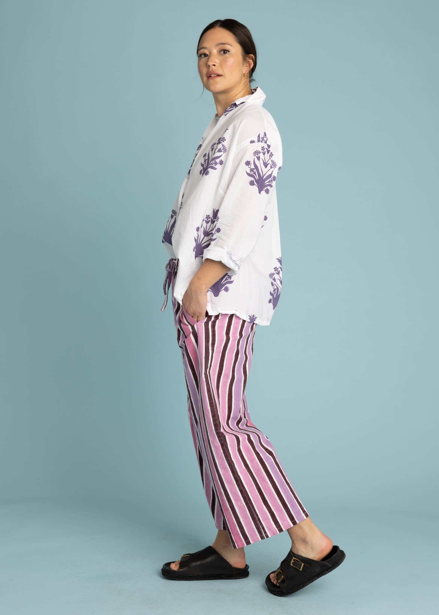Shore Pant - Wallpaper Stripe Dahlia