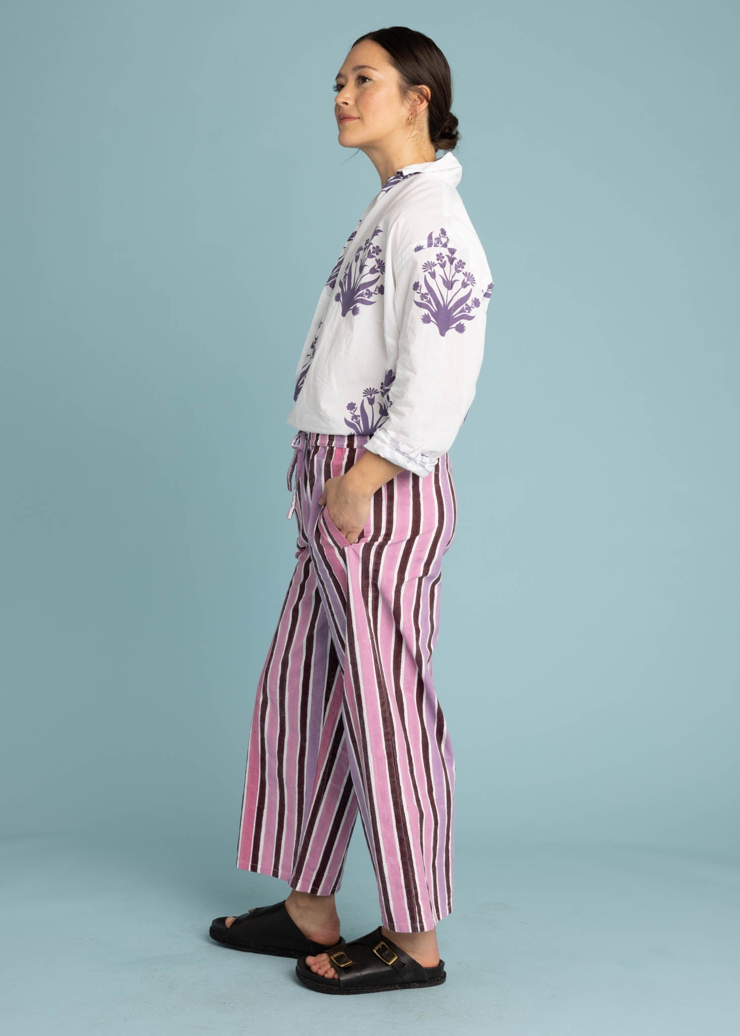 Shore Pant - Wallpaper Stripe Dahlia