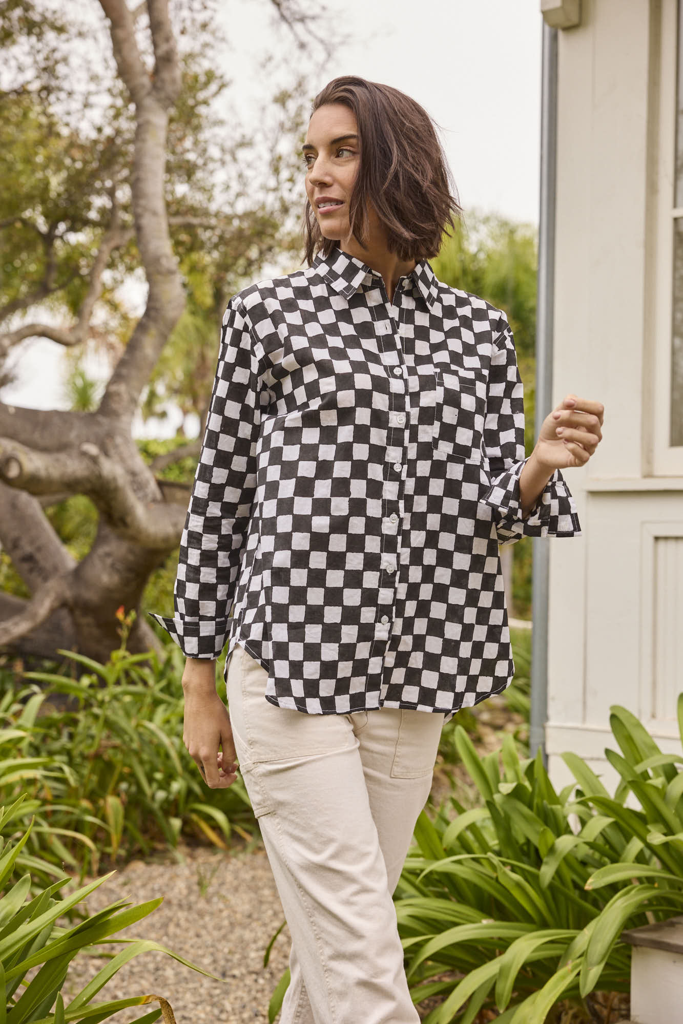 Good Boyfriend Shirt - Checkerboard Black