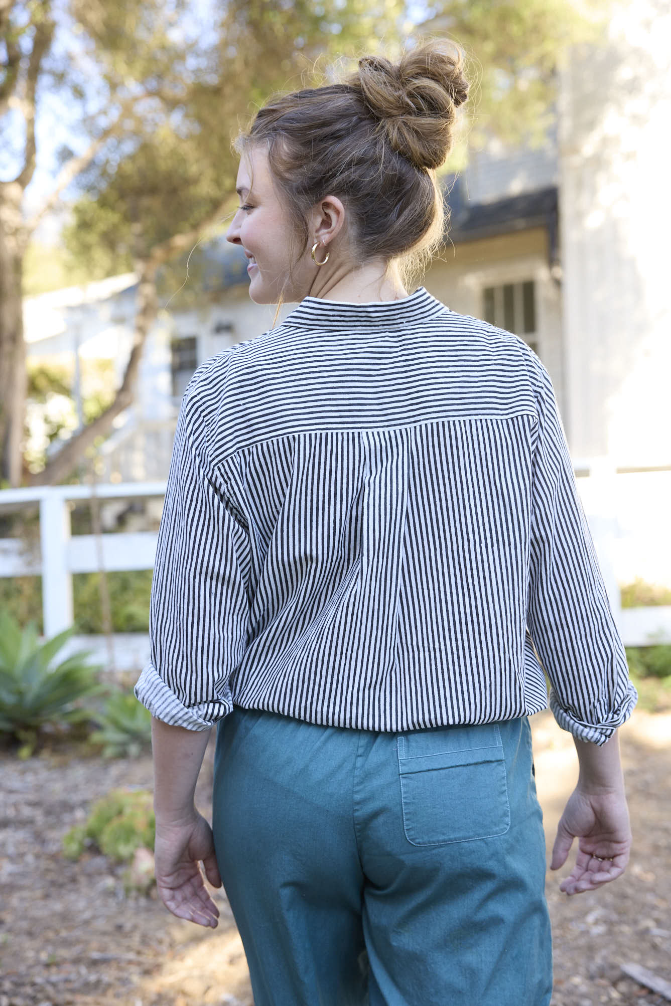 Good Boyfriend Shirt - Menswear Stripe Black