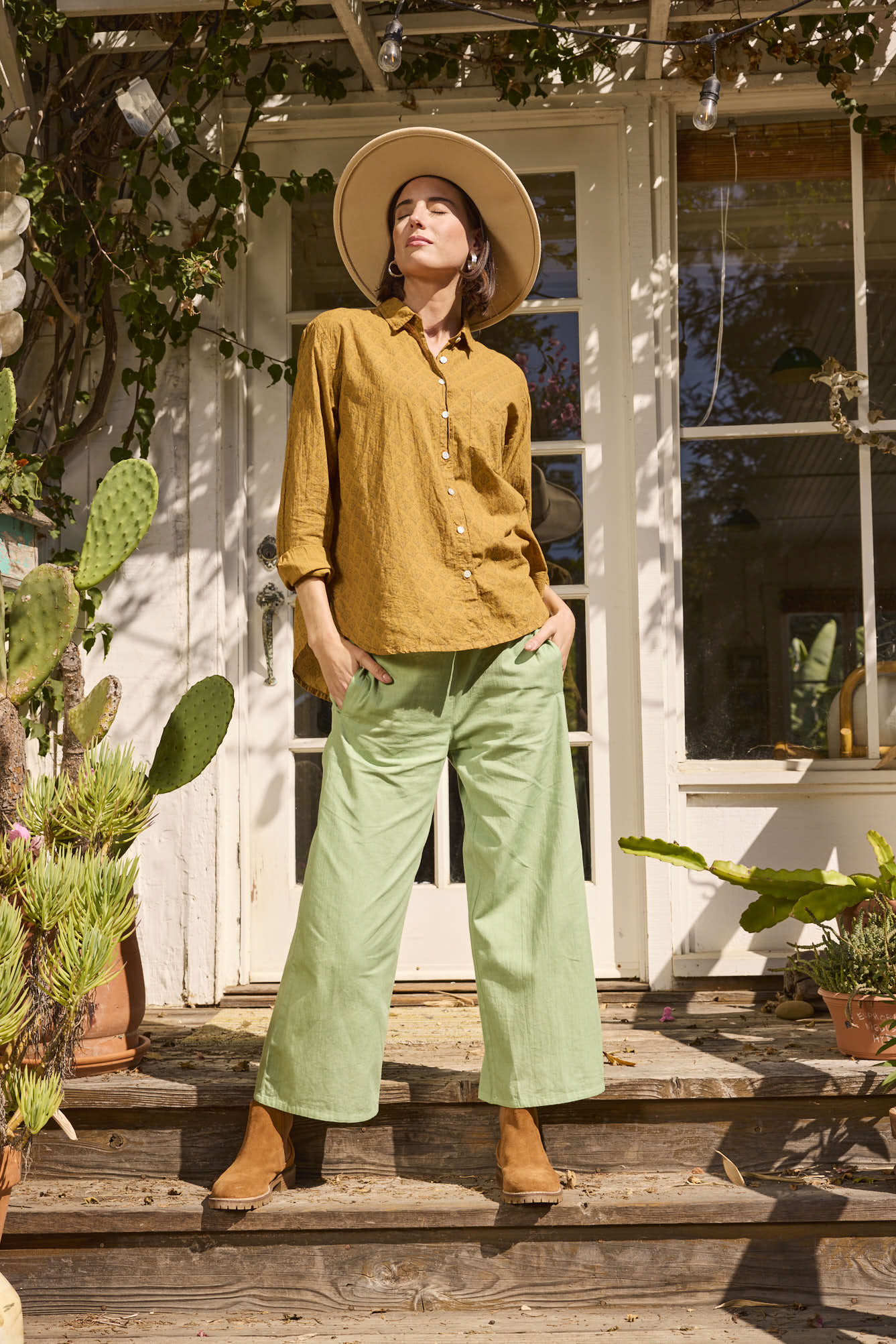 Good Boyfriend Shirt - Sunflower Overdye Honeycomb