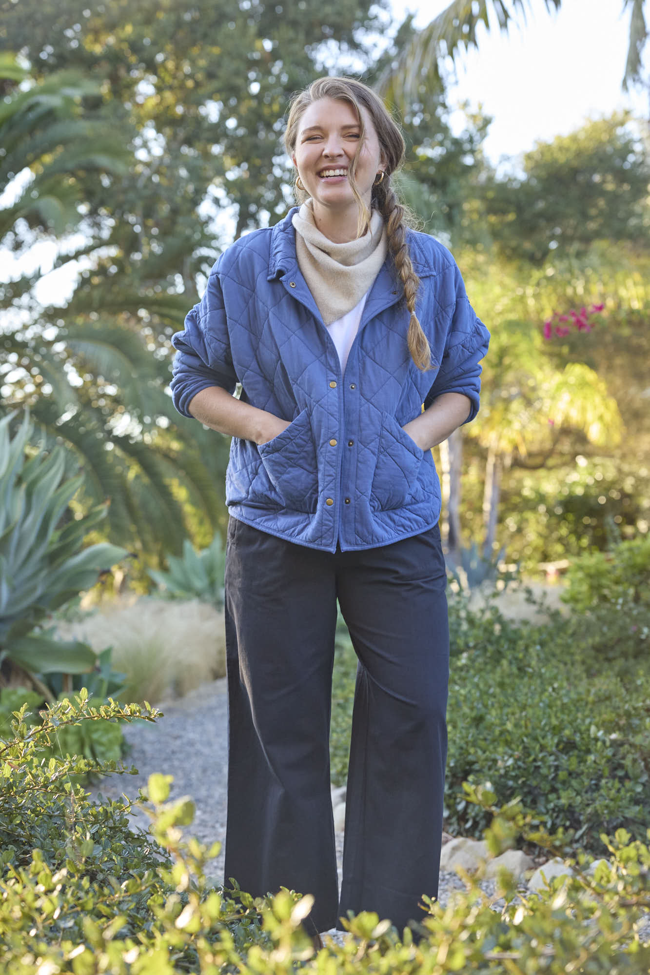 Newport Triangle Recycled Cashmere Scarf - Oatmeal