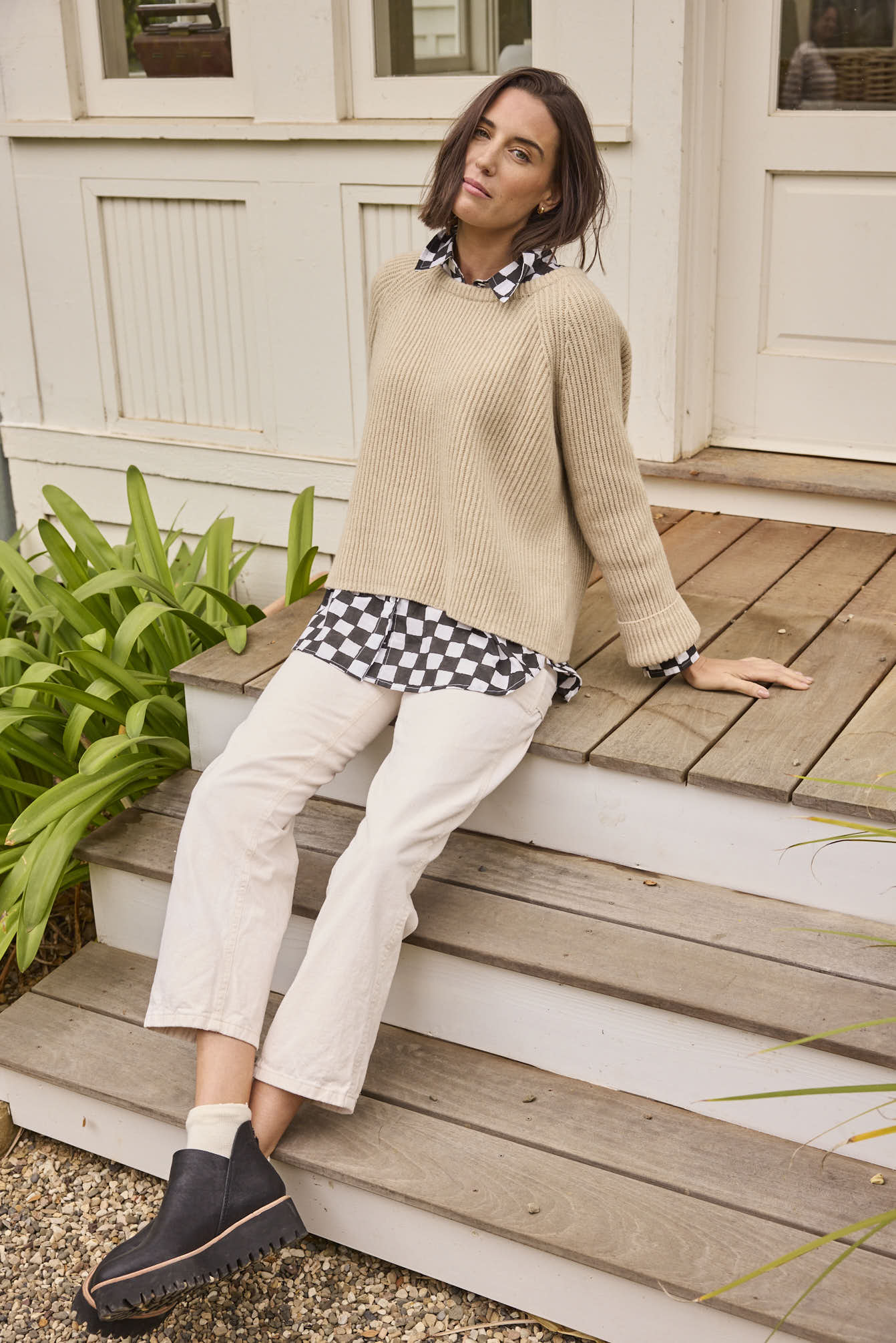 Montauk Shaker Recycled Cashmere Sweater - Oatmeal