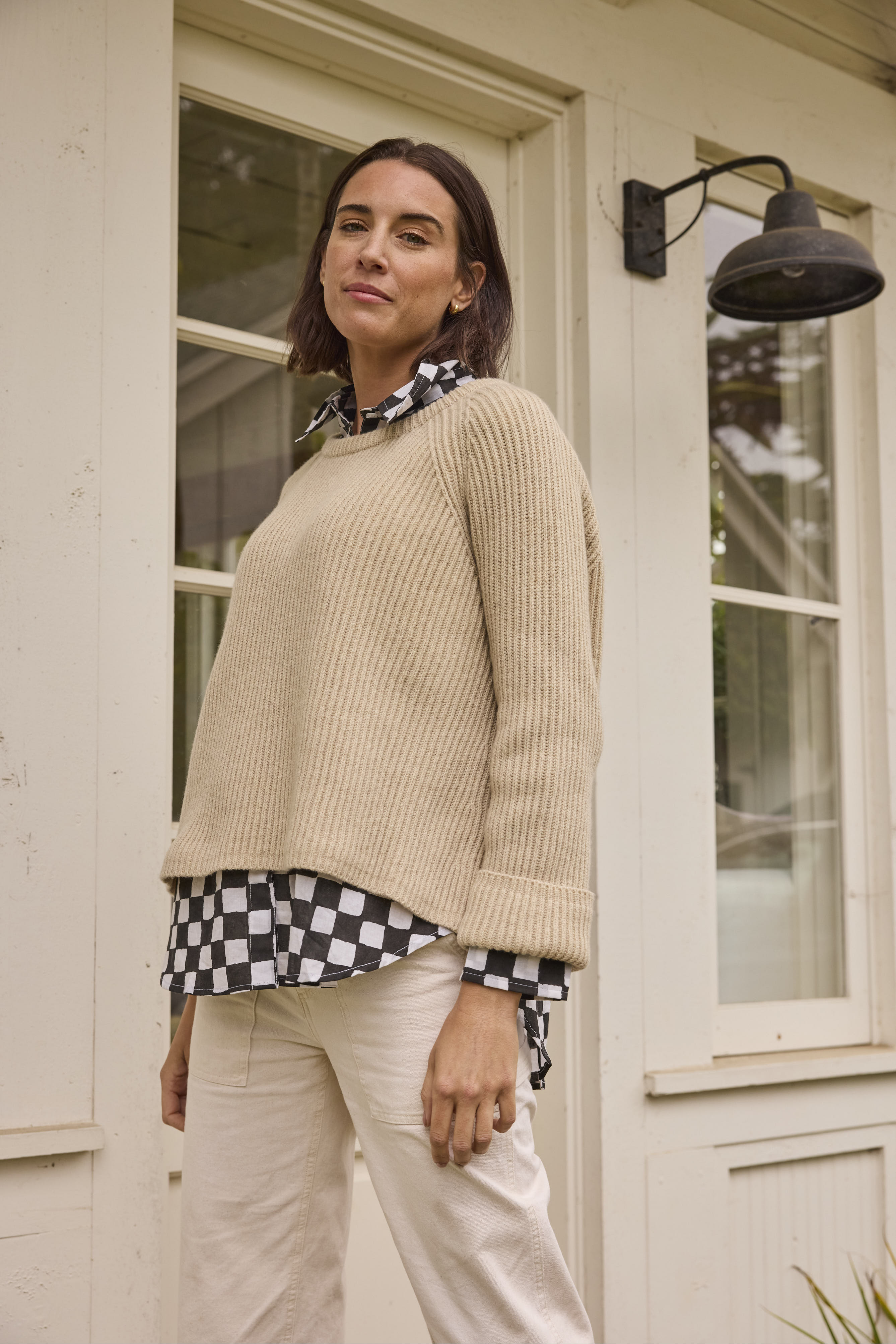 Montauk Shaker Recycled Cashmere Sweater - Oatmeal