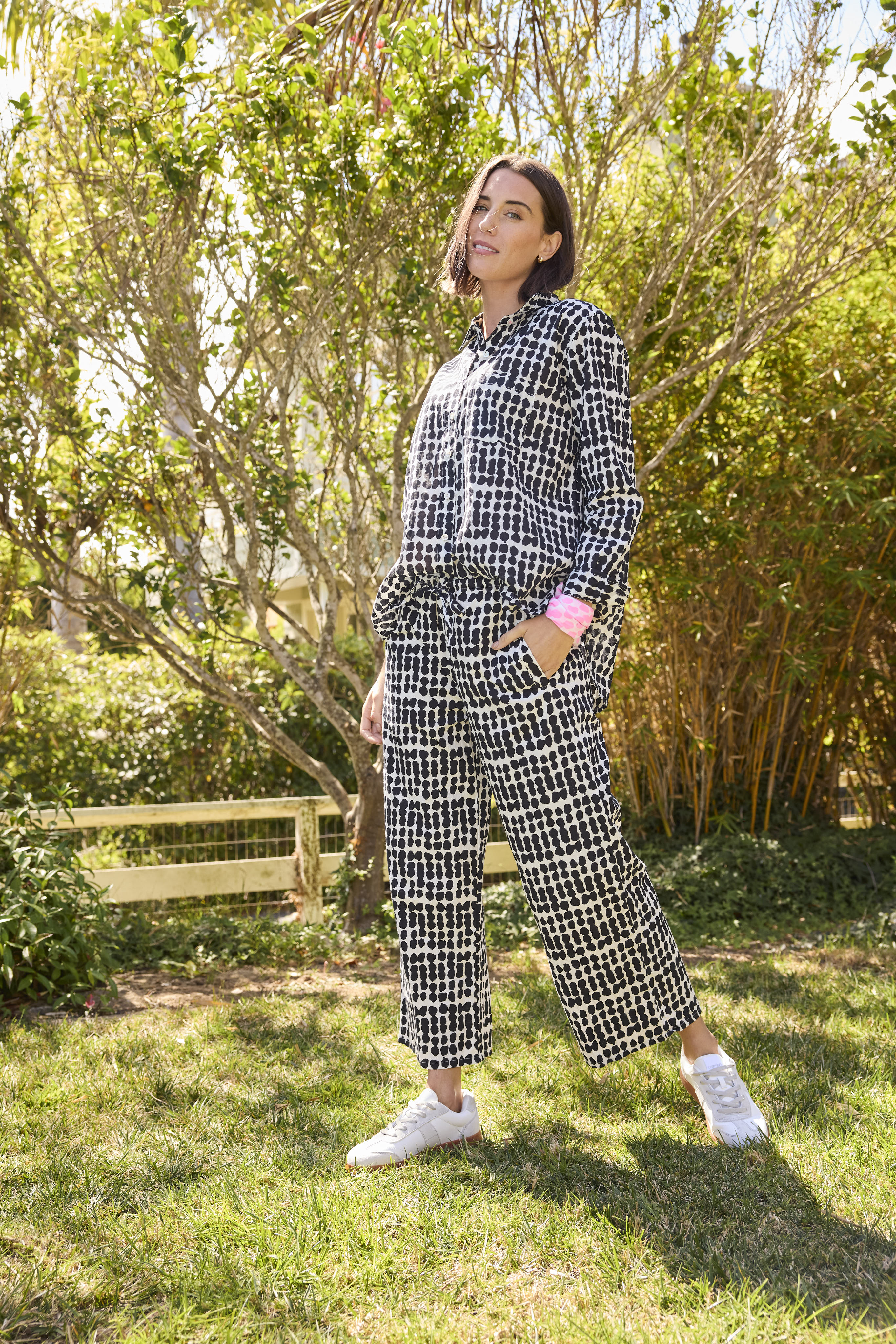 Shore Pant - Messy Dots Black