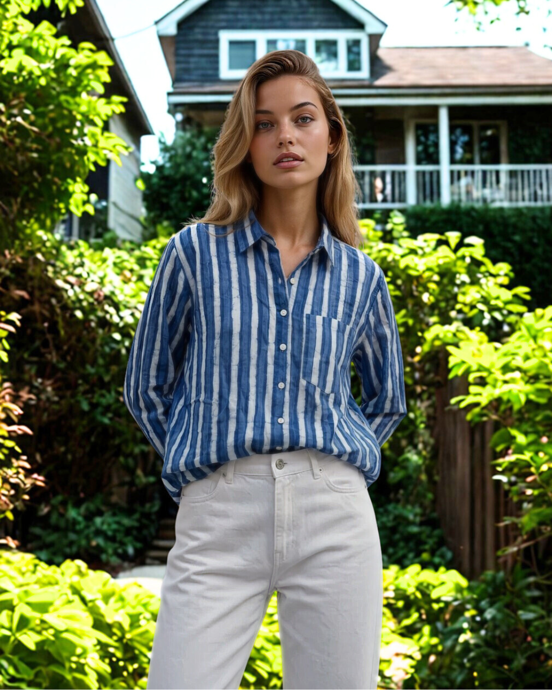 Good Boyfriend Shirt - Indigo Stripes