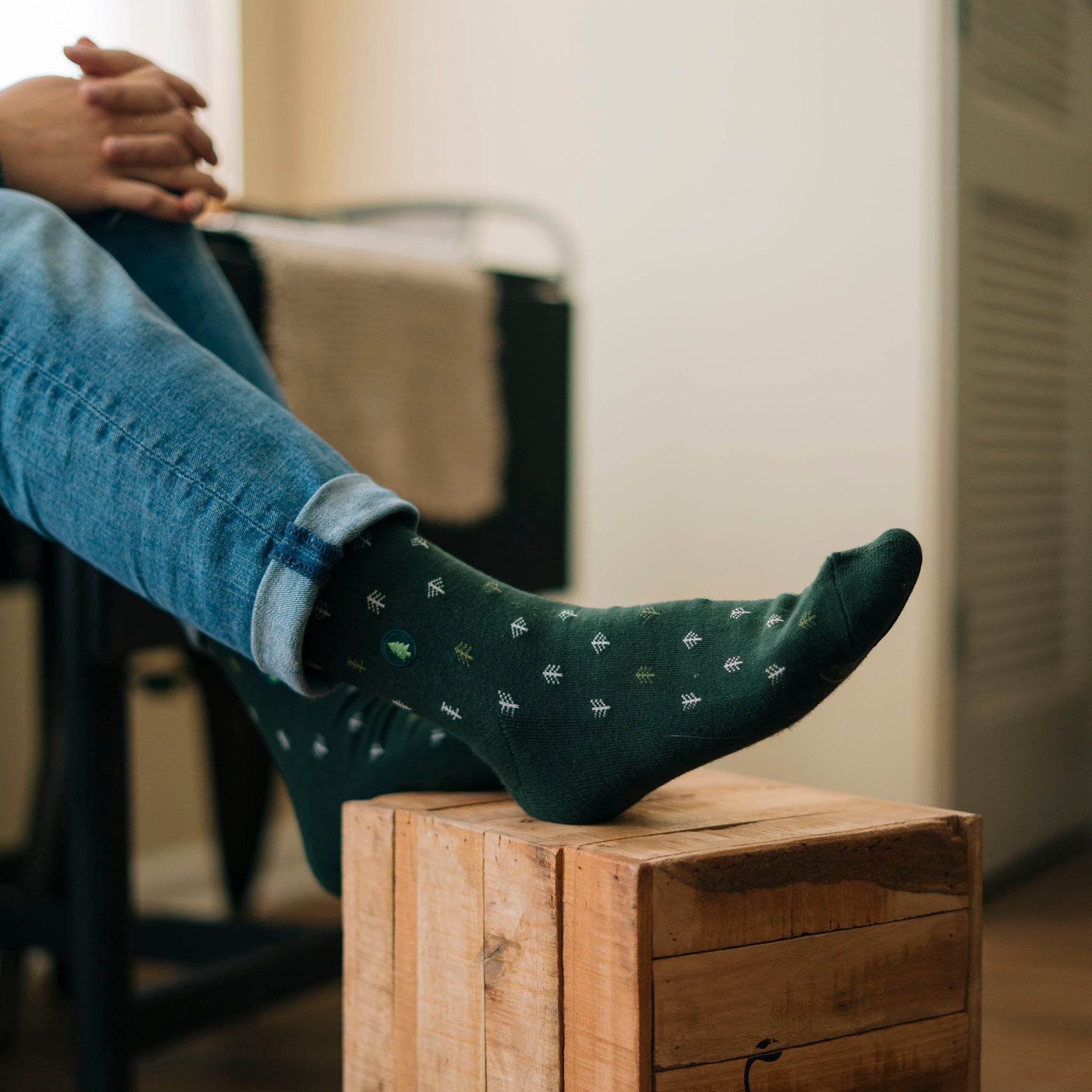 Protect the Planet Gift Box — organic cotton crew socks with waves, trees & palms, gives back