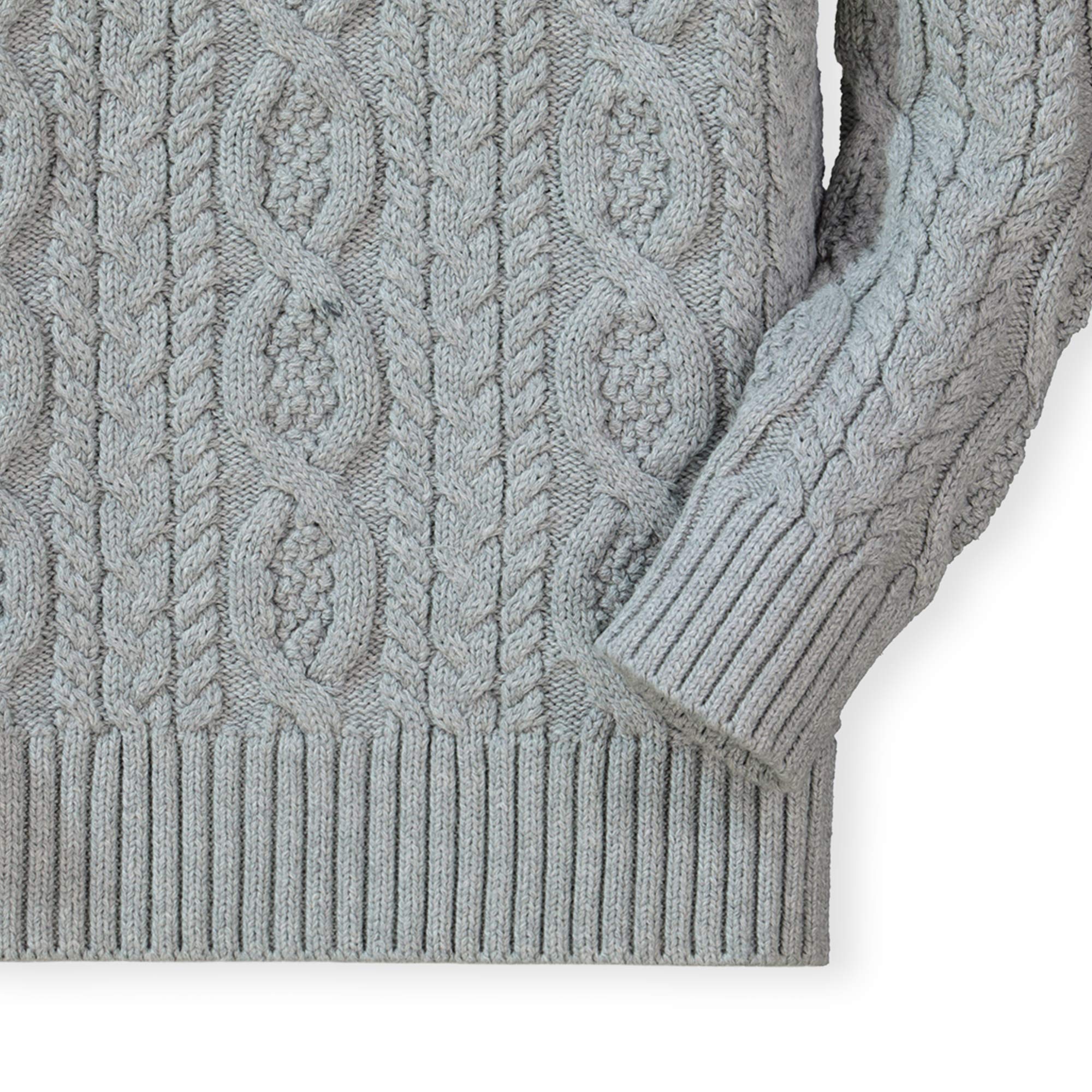 Mock Neck Cable Sweater with Buttons - Baby