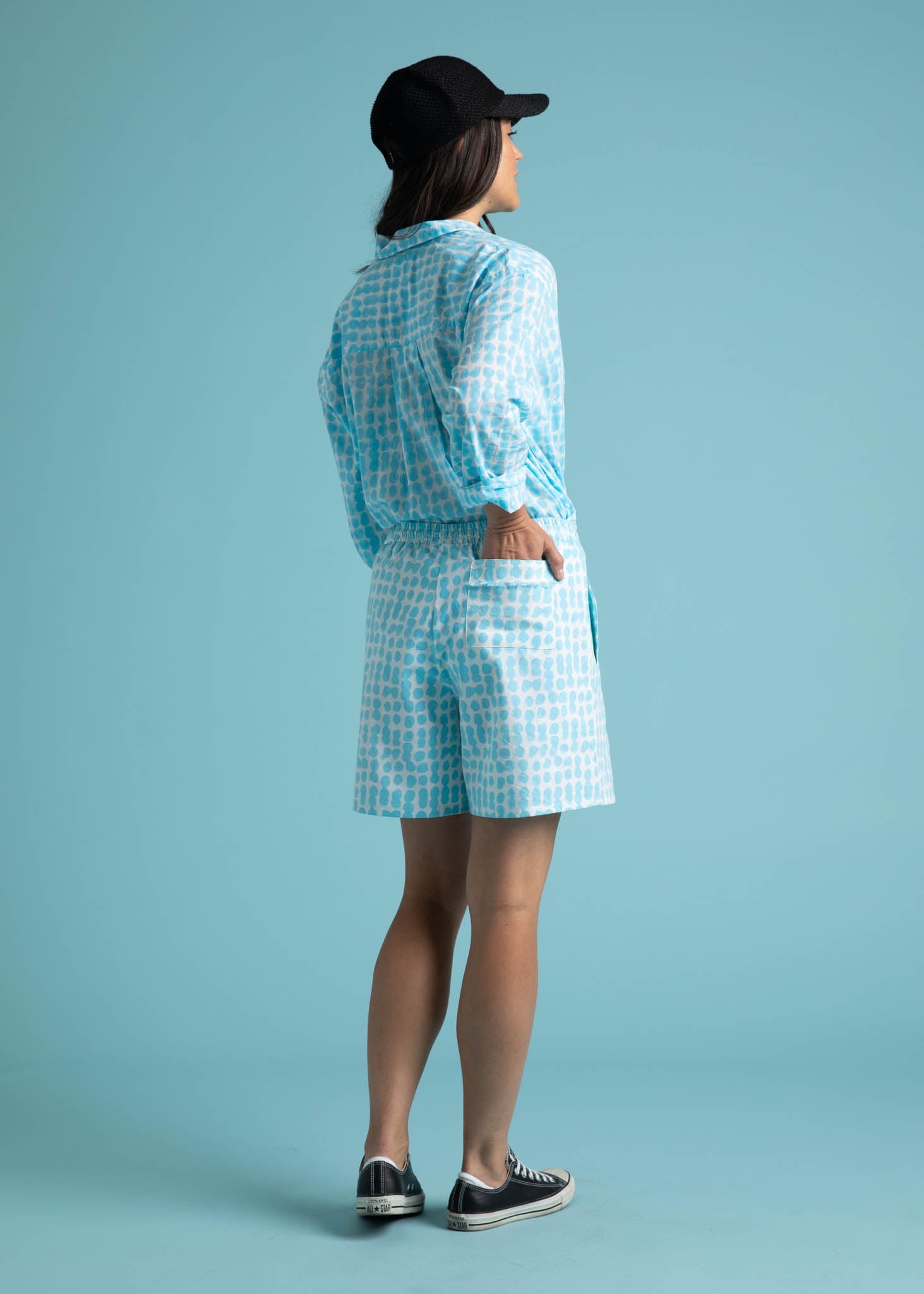 Shore Shorts - Messy Dots - Cerulean