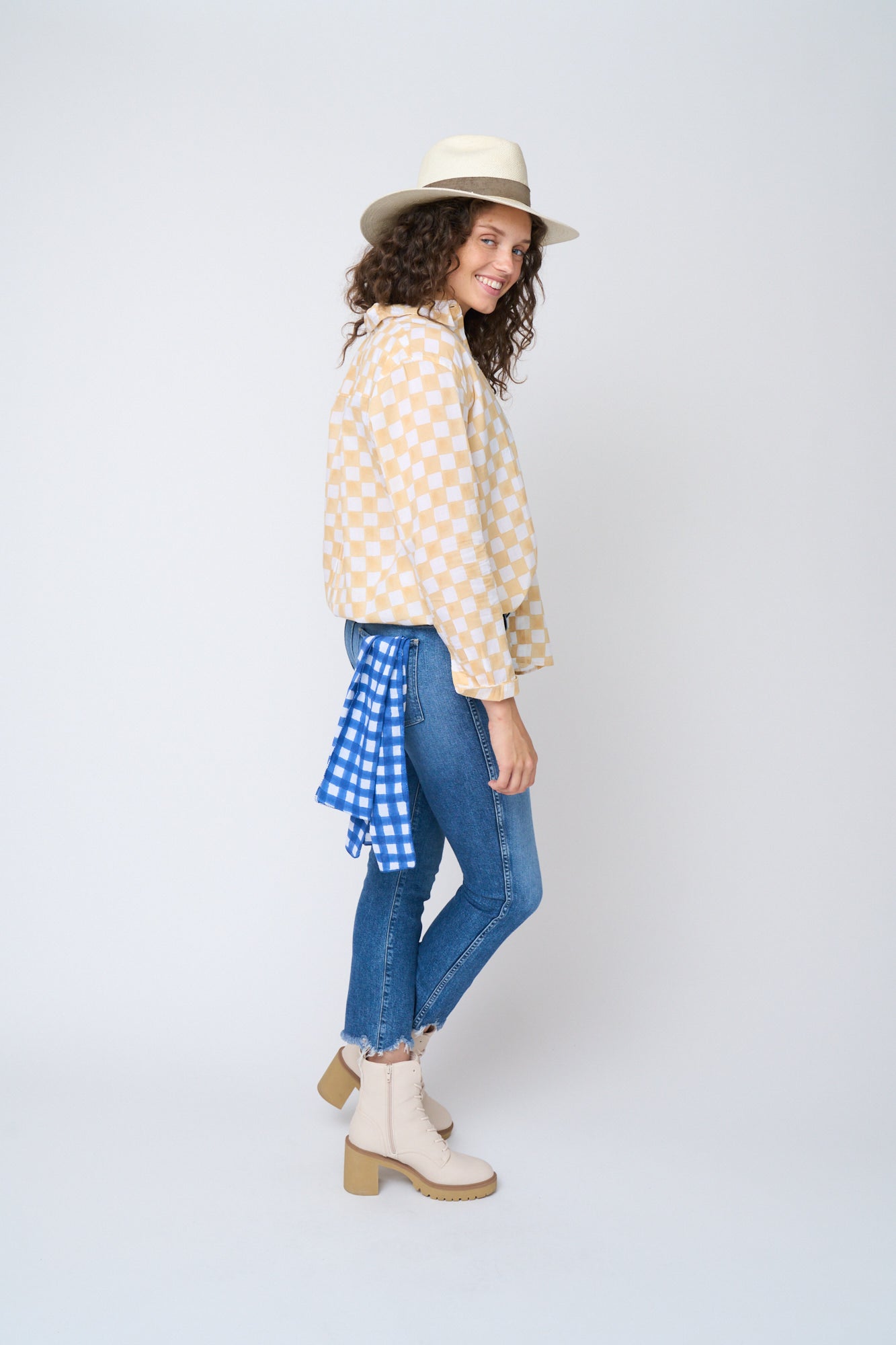 Good Boyfriend Shirt - Checkerboard Natural