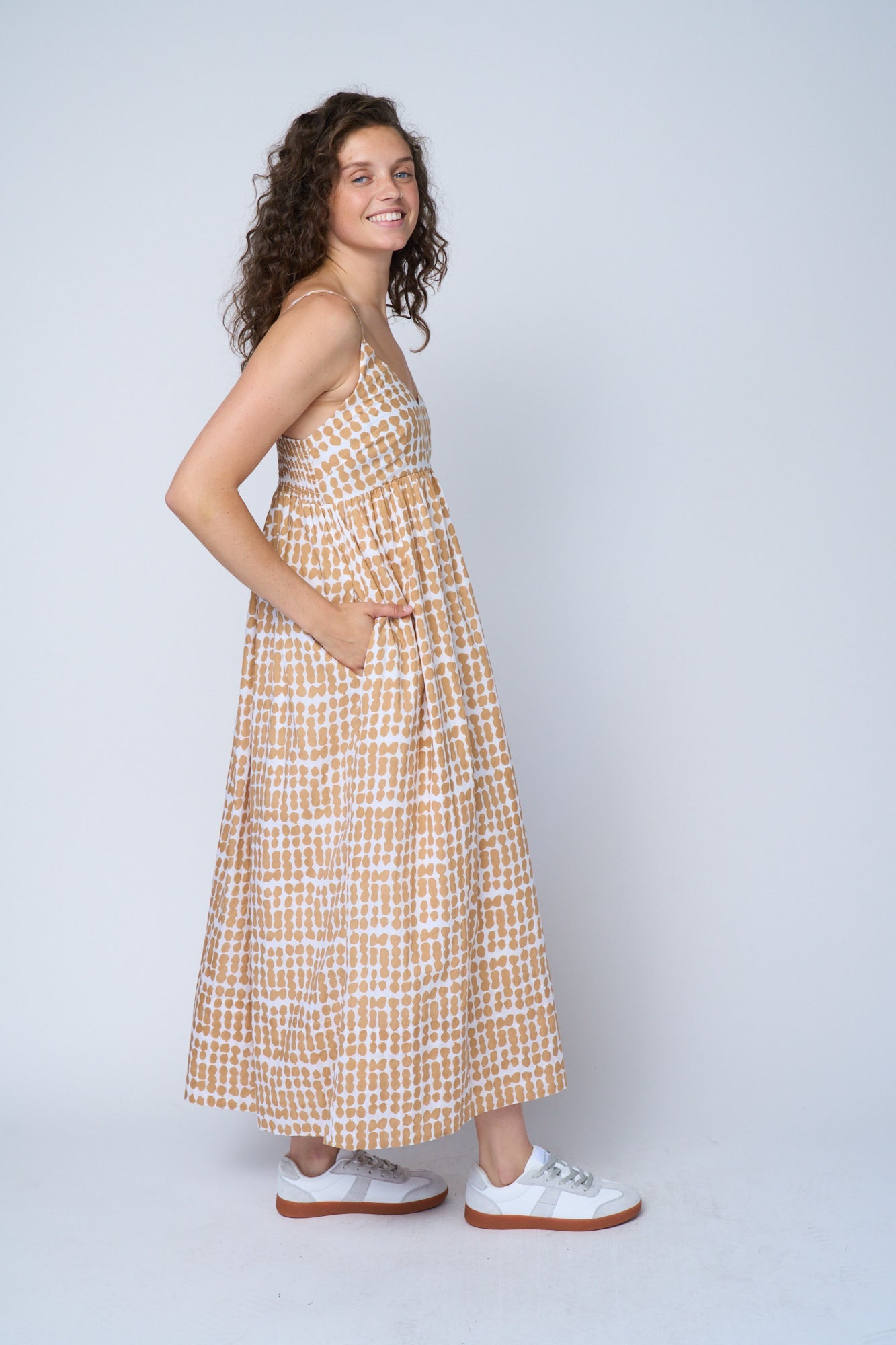 Hamptons Dress - Messy Dot Baked Clay