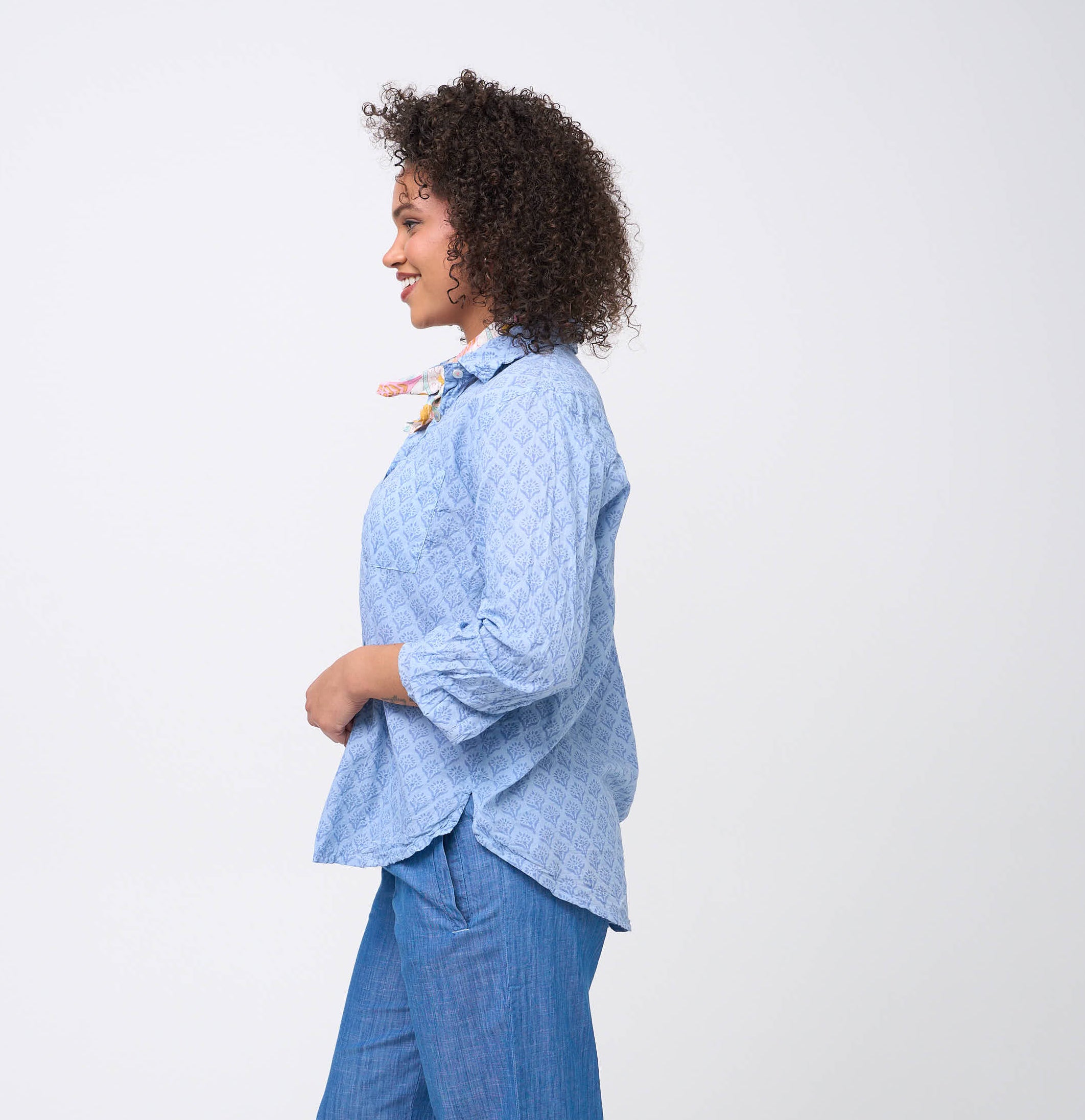 Good Boyfriend Shirt - Sunflower Overdye Cornflower Blue