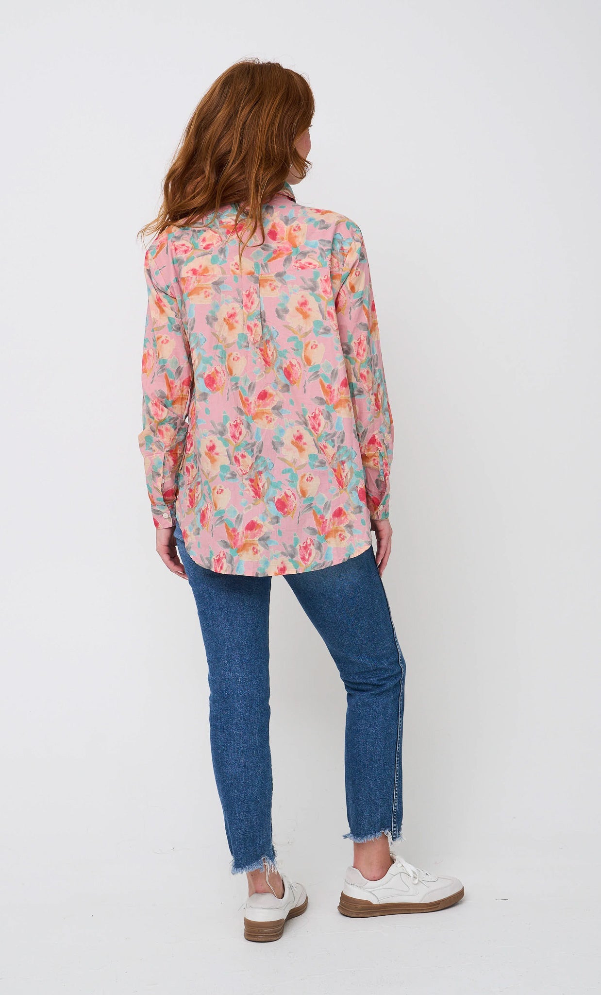 Good Boyfriend Shirt - Watercolor Floral Tickled Pink