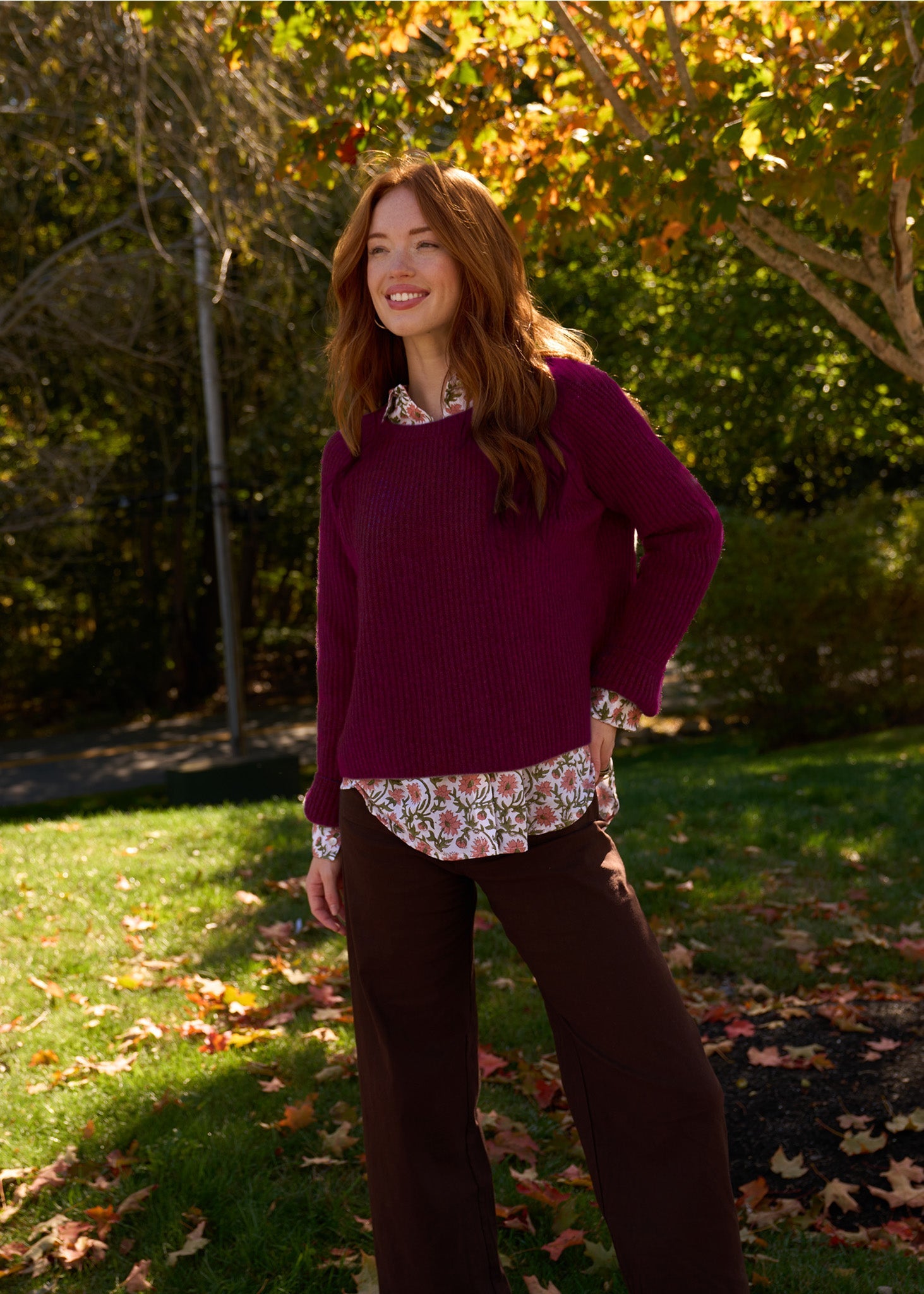 Montauk Shaker Recycled Cashmere Sweater - Bordeaux