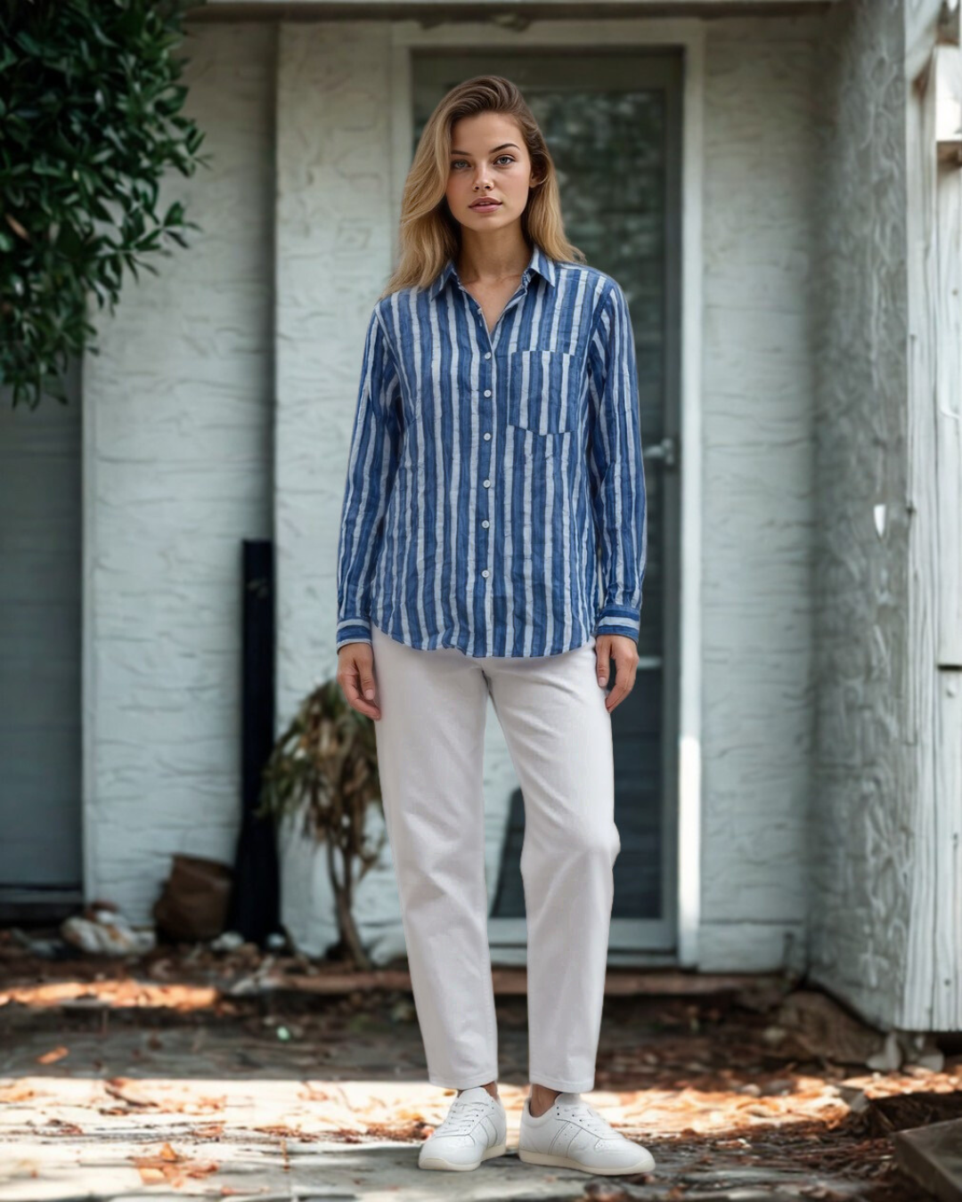 Good Boyfriend Shirt - Indigo Stripes