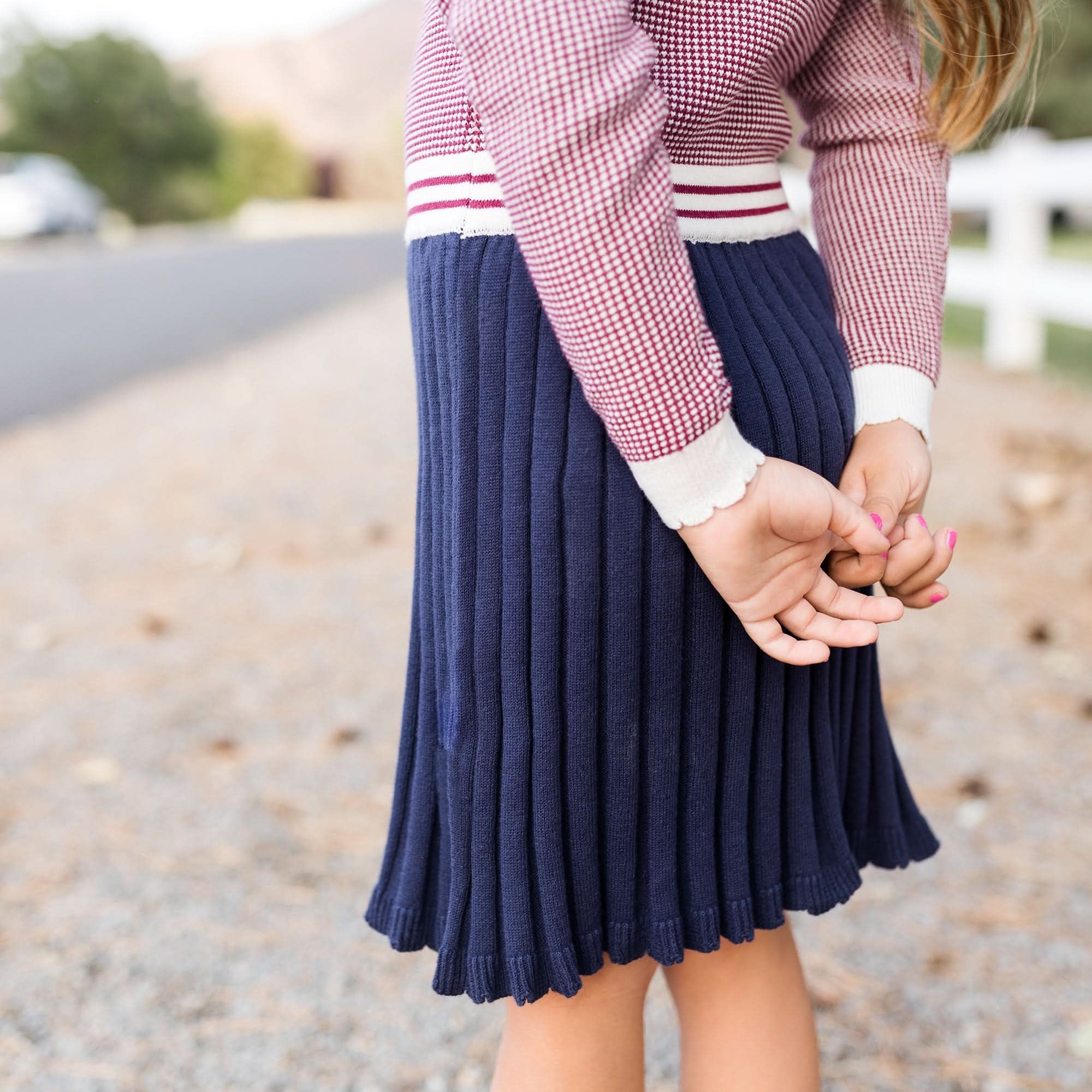 French Blocked Organic Sweater Dress - Baby