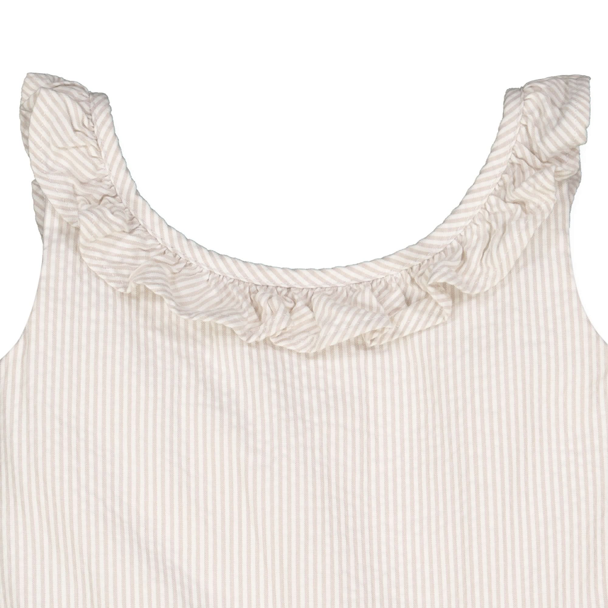 Ruffle Collar Low Back Dress Taupe