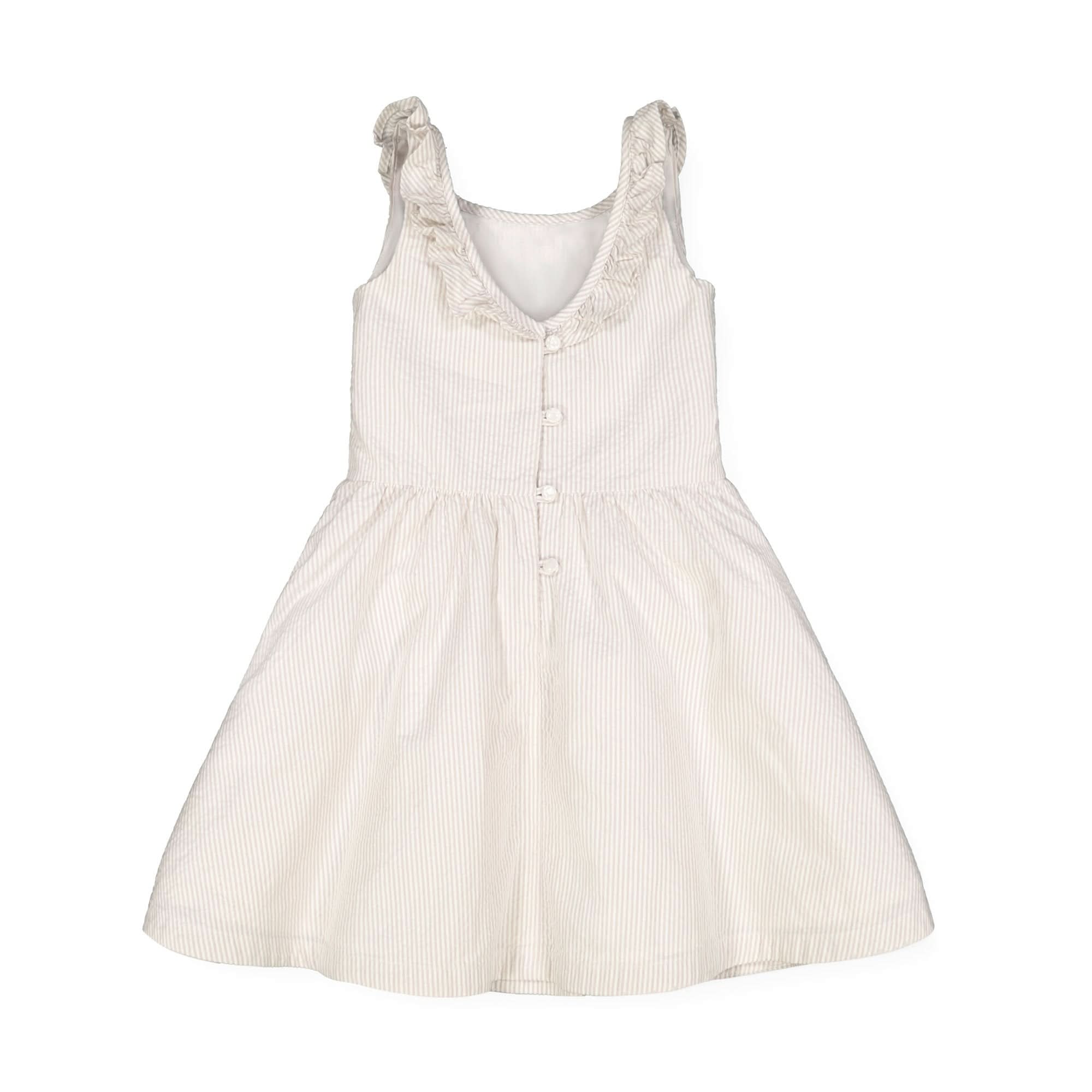 Ruffle Collar Low Back Dress Taupe