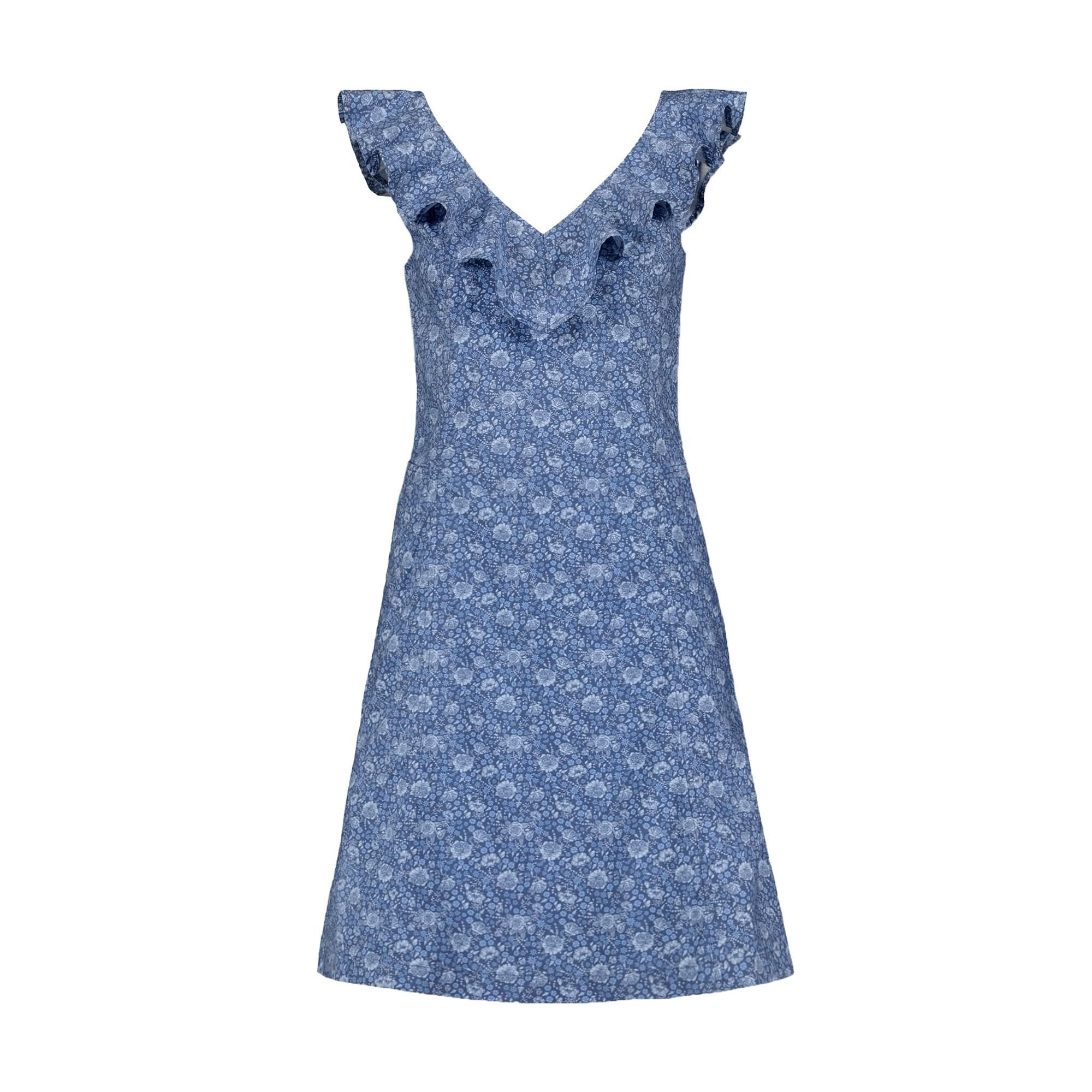 V-Neck Ruffle Shift Dress