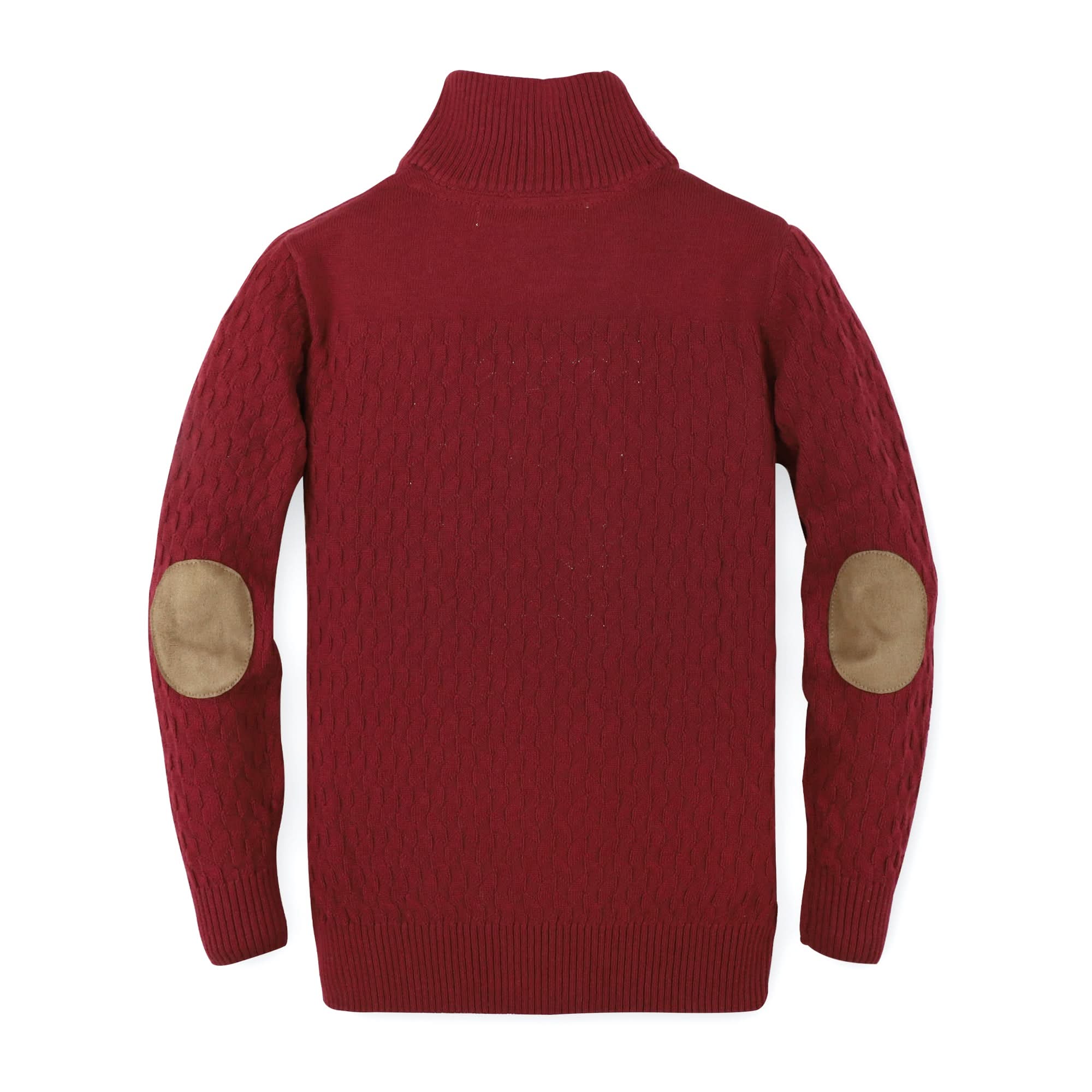 Mix Stitch Mock Neck Button Sweater