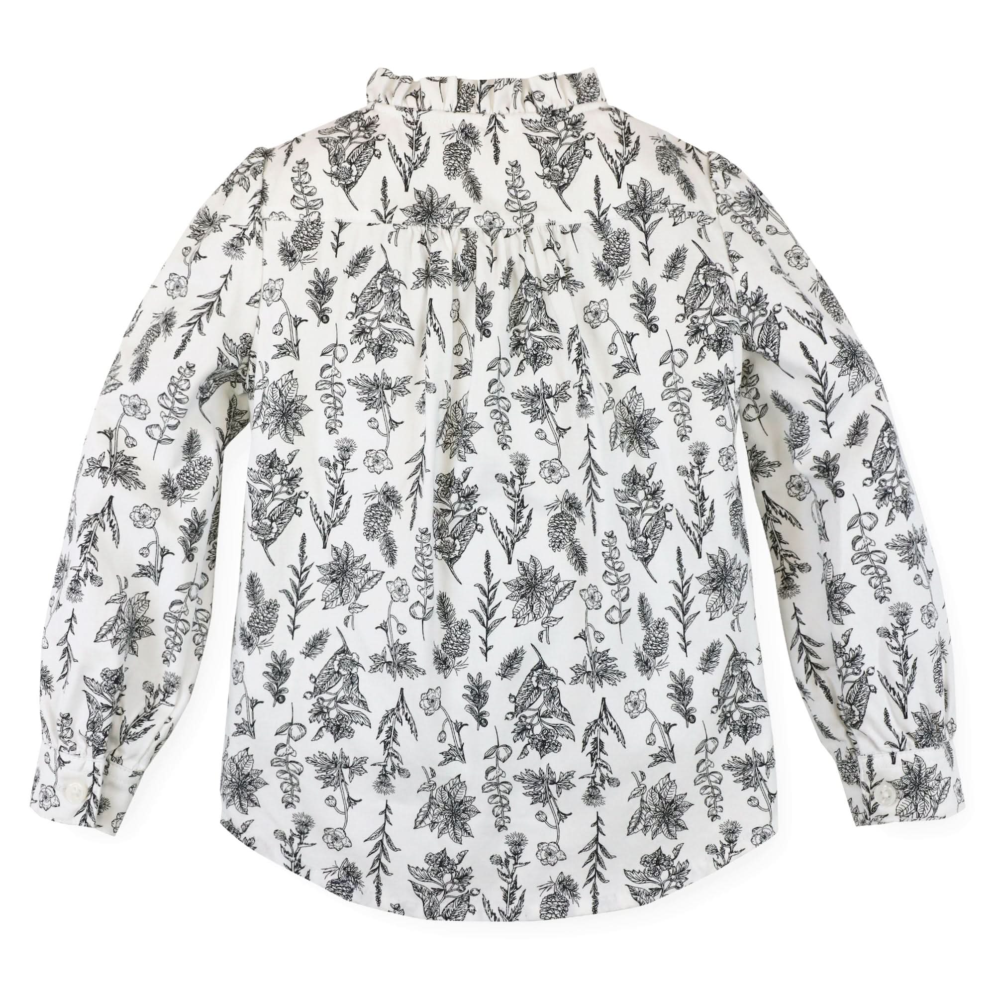 Ruffle Neck Blouse with Pintucks - Made with Organic Cotton