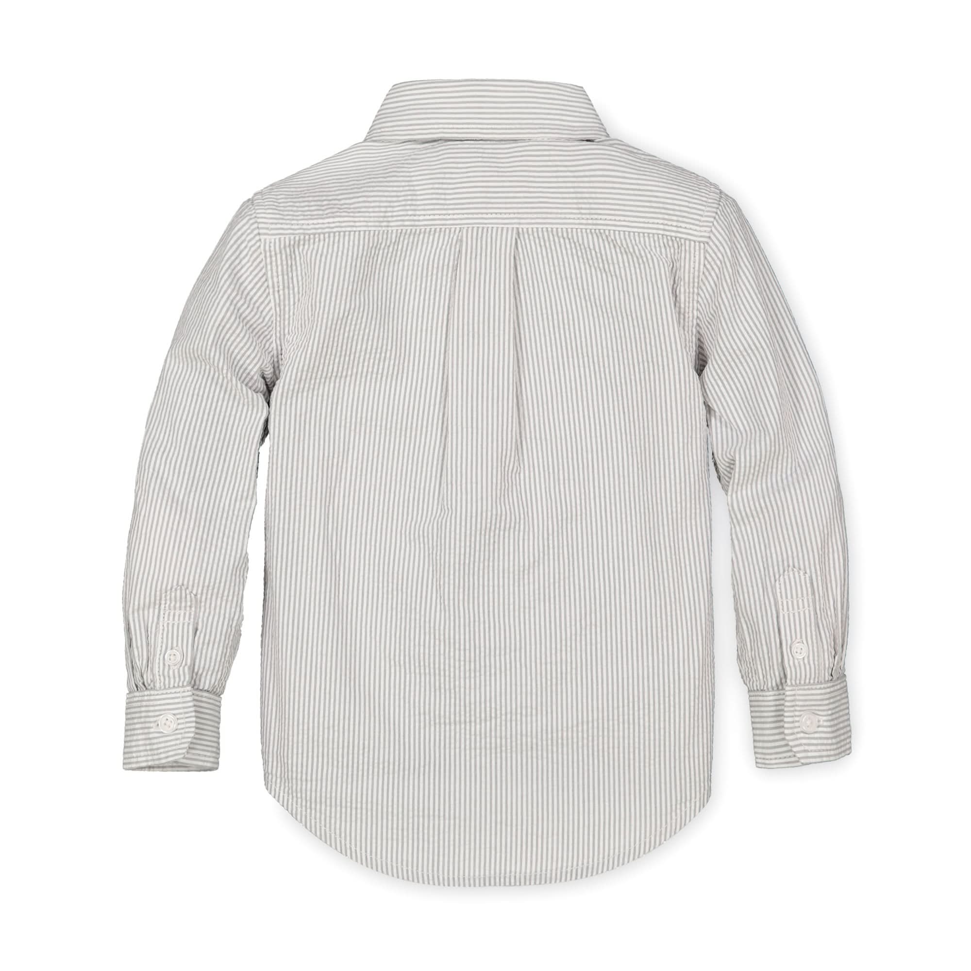 Seersucker Button Down Shirt Gray